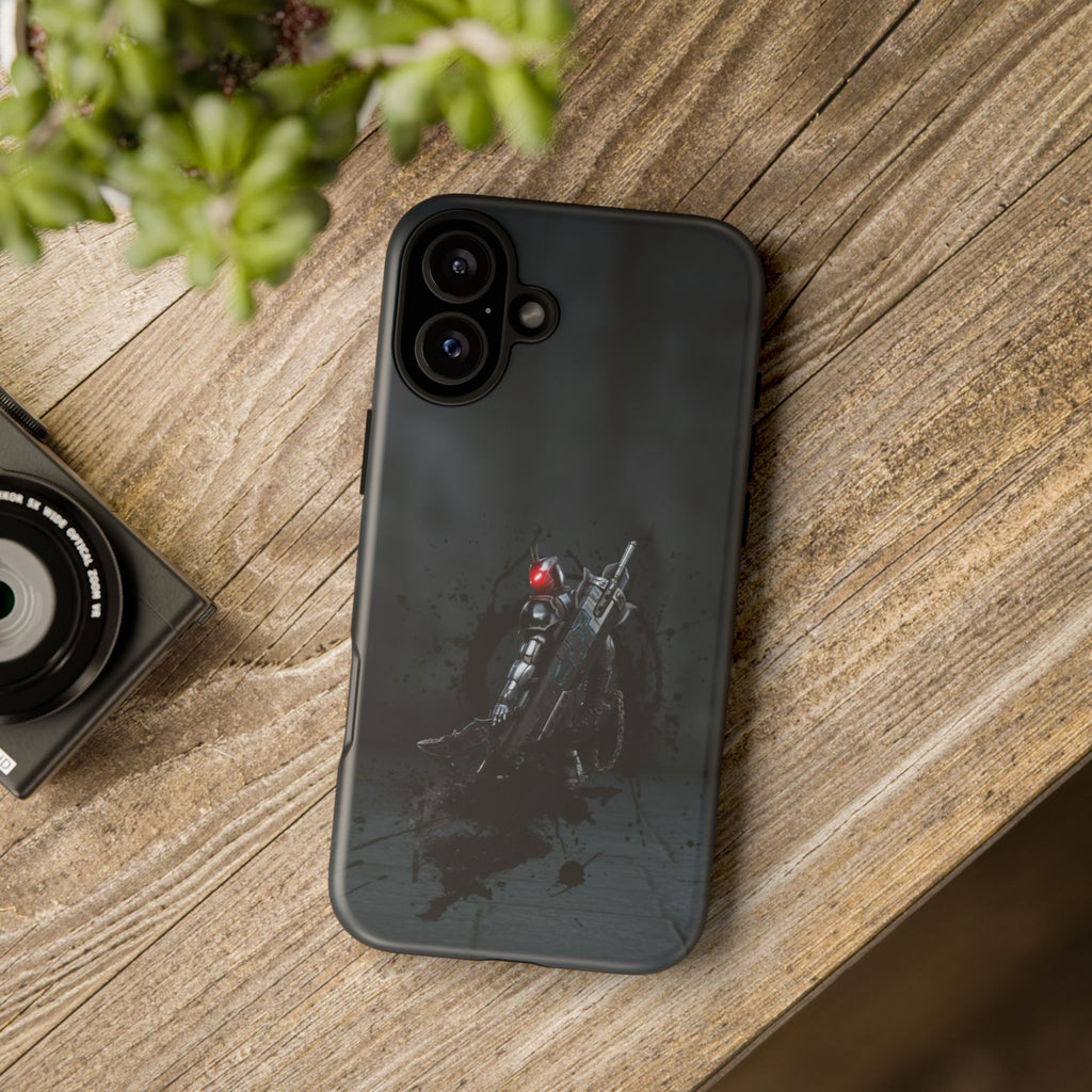 Tough Cases: Dark Cyber Soldier Phone Case — Rugged Sci‑Fi Armor Design