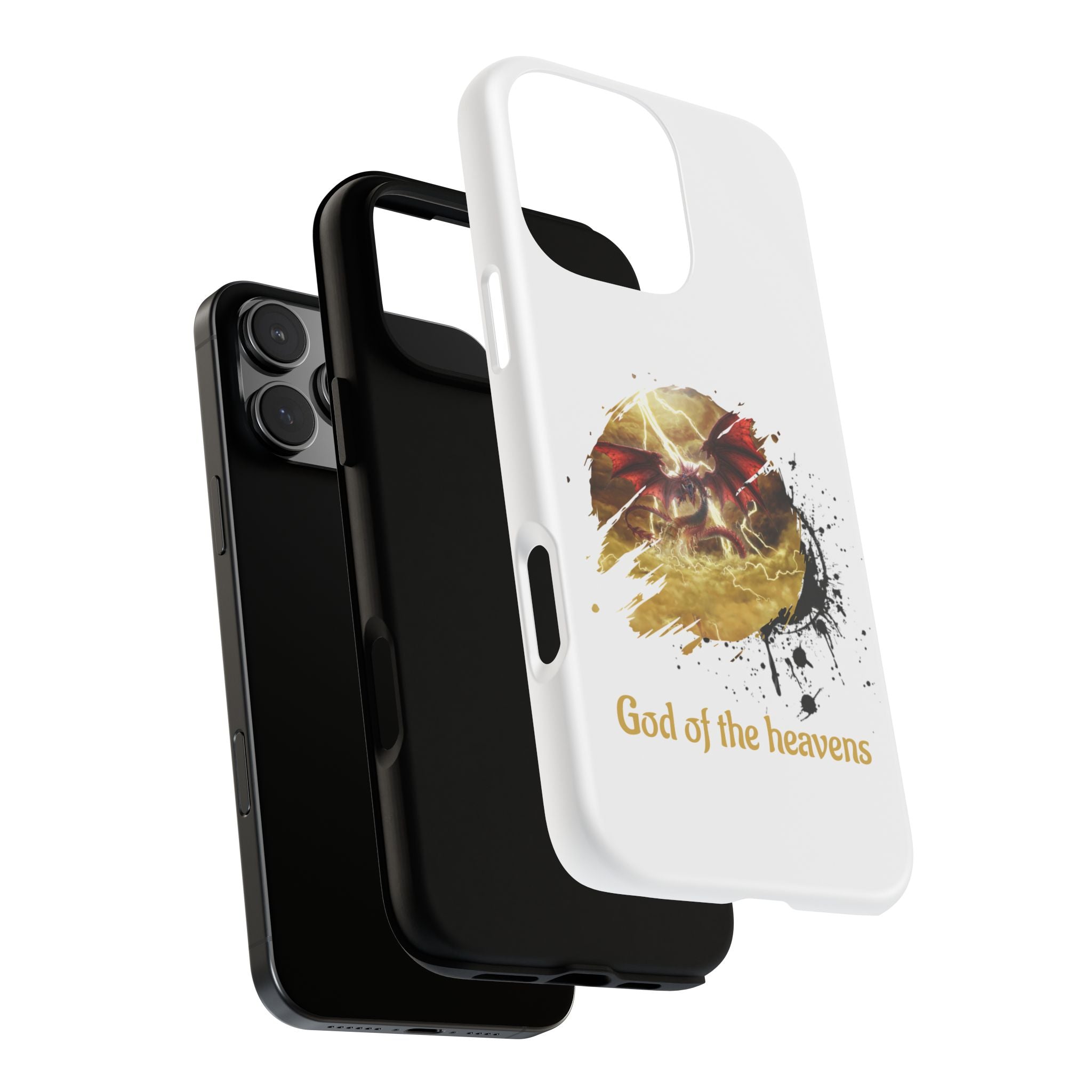 Gold Dragon Phone Case — Tough Protective Phone Case with Lightning Brush Art - slifer the sky dragon