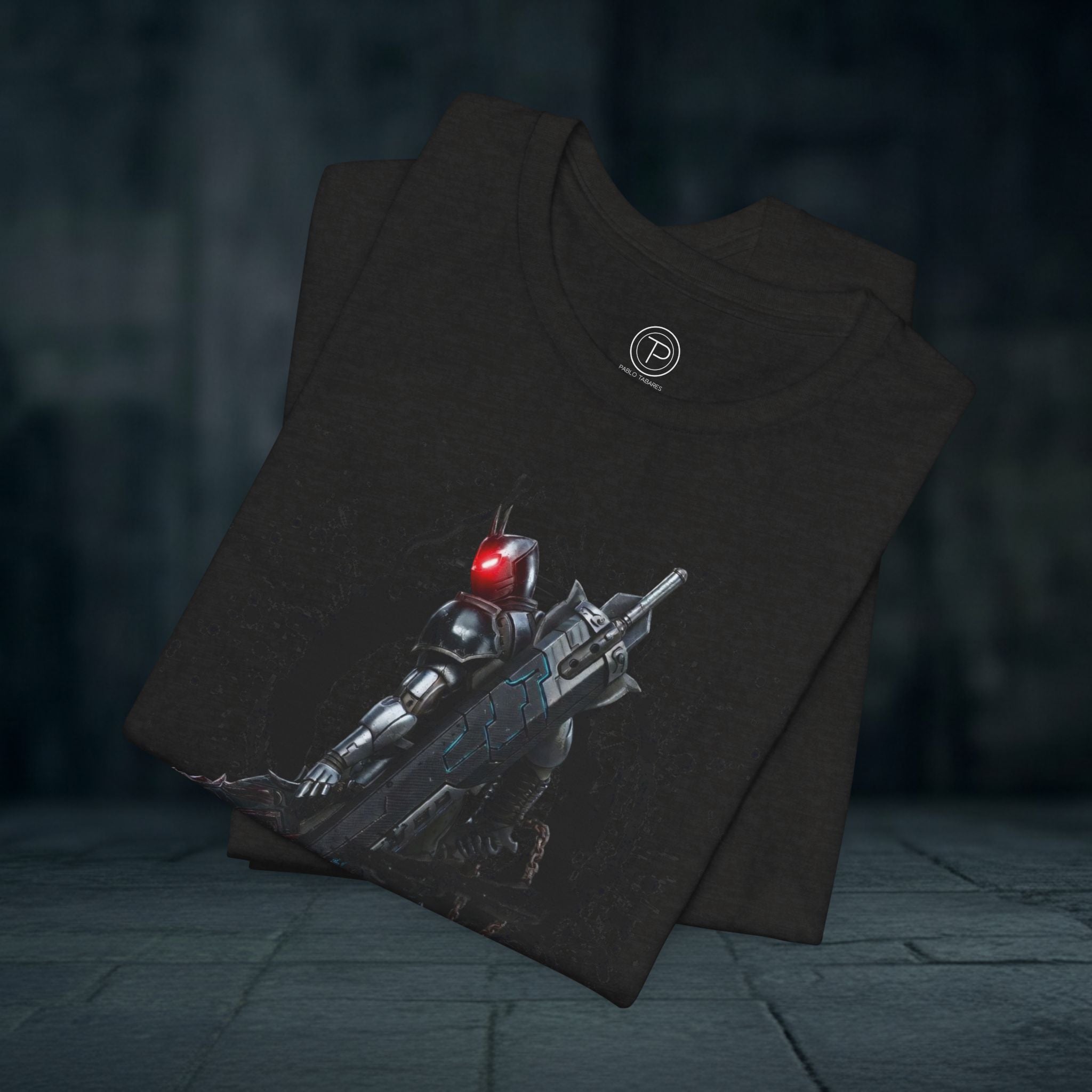 Splatter Noir Rifle Tee — Graphic Military Weapon Shirt