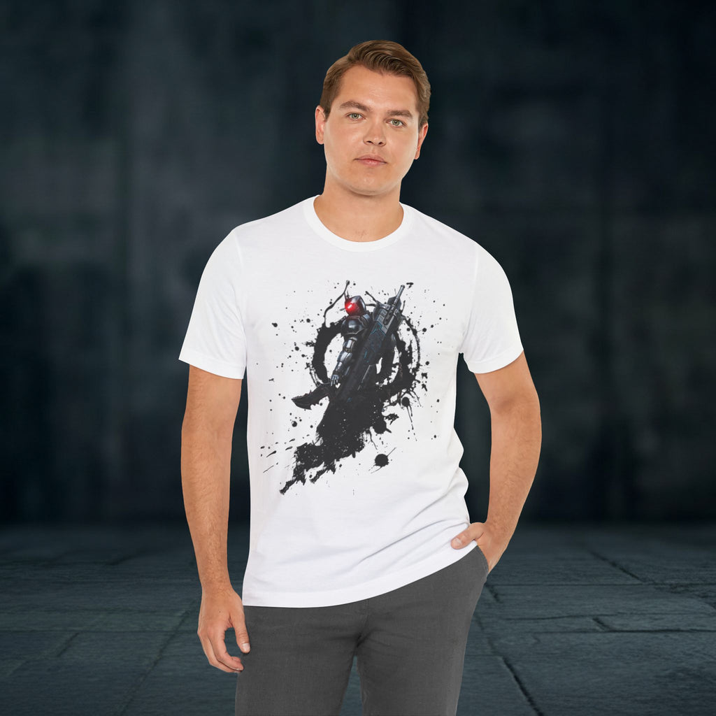 Splatter Noir Rifle Tee — Graphic Military Weapon Shirt