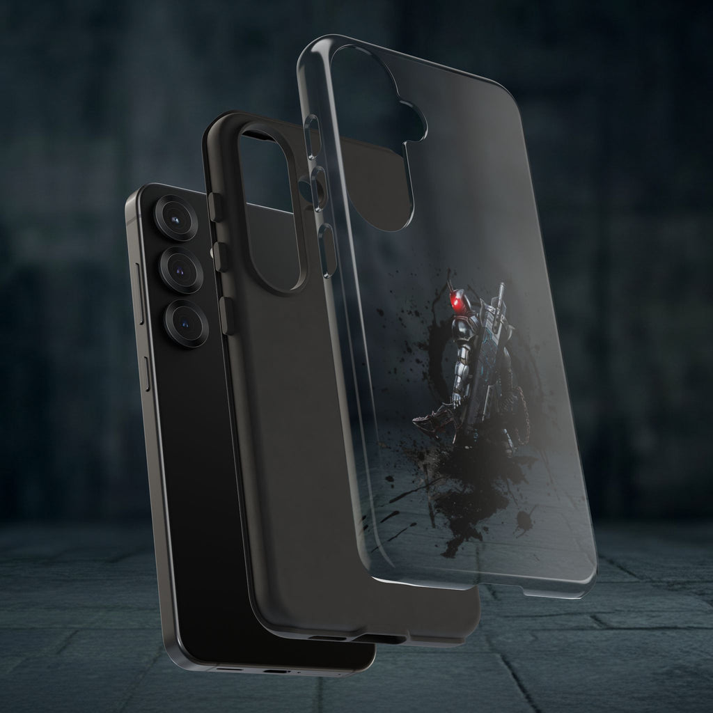 Tough Cases: Dark Cyber Soldier Phone Case — Rugged Sci‑Fi Armor Design