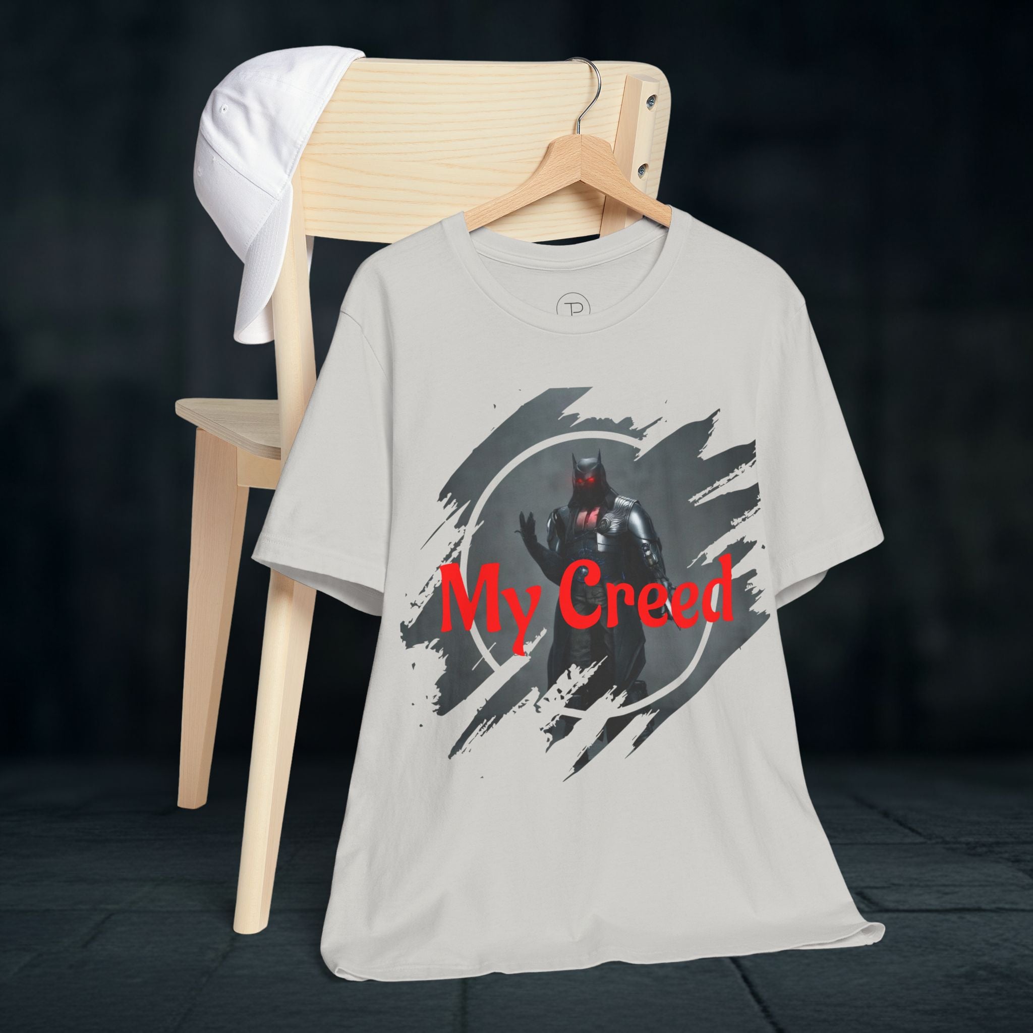 My Creed Graphic Tee — Dark Knight Sci‑Fi Illustration T‑Shirt