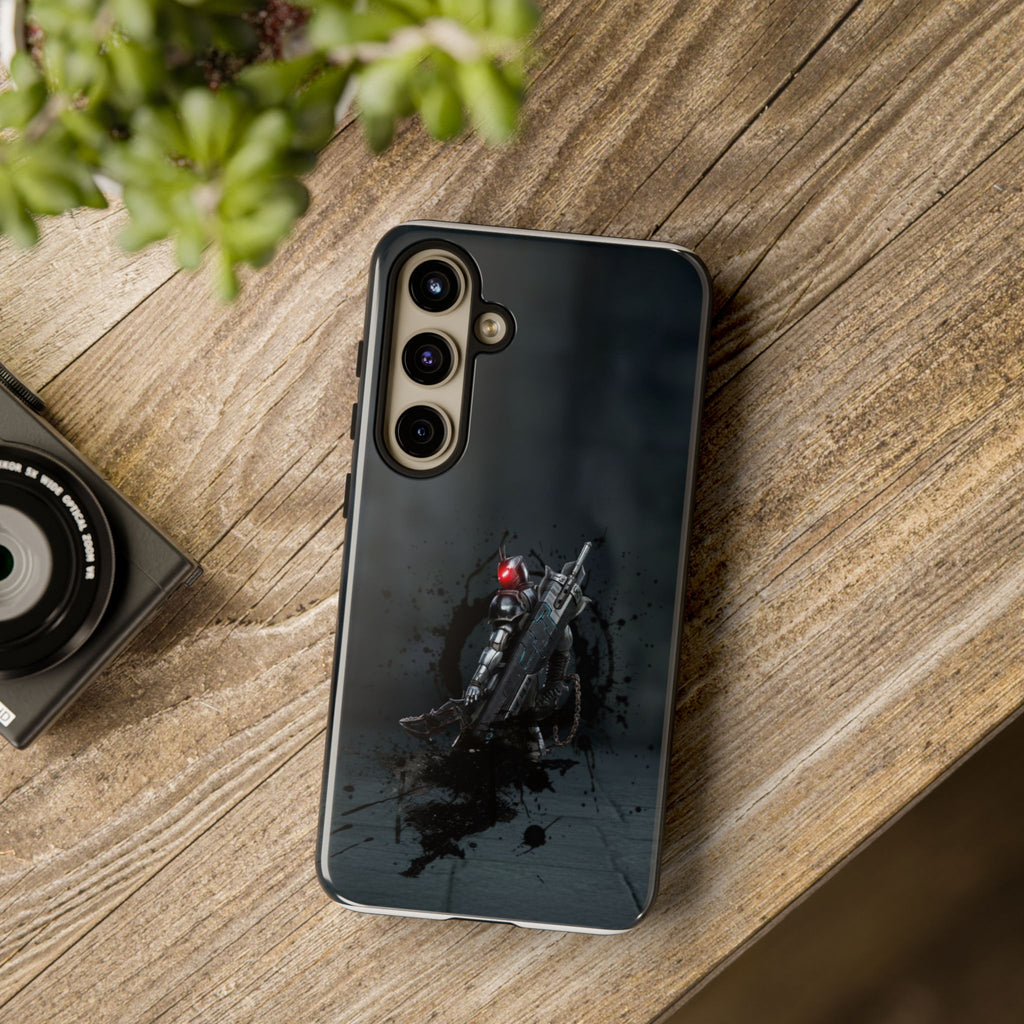 Tough Cases: Dark Cyber Soldier Phone Case — Rugged Sci‑Fi Armor Design