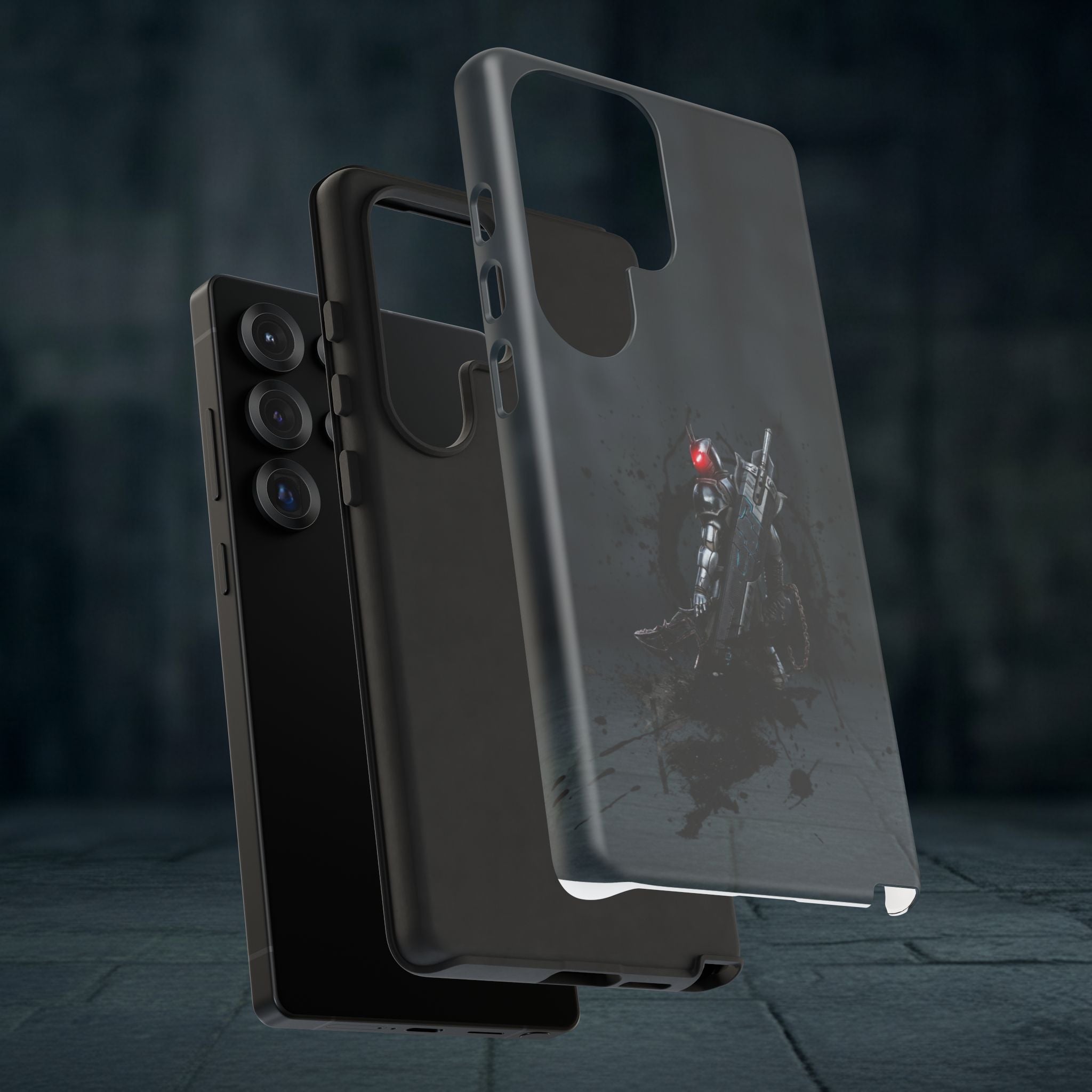 Tough Cases: Dark Cyber Soldier Phone Case — Rugged Sci‑Fi Armor Design