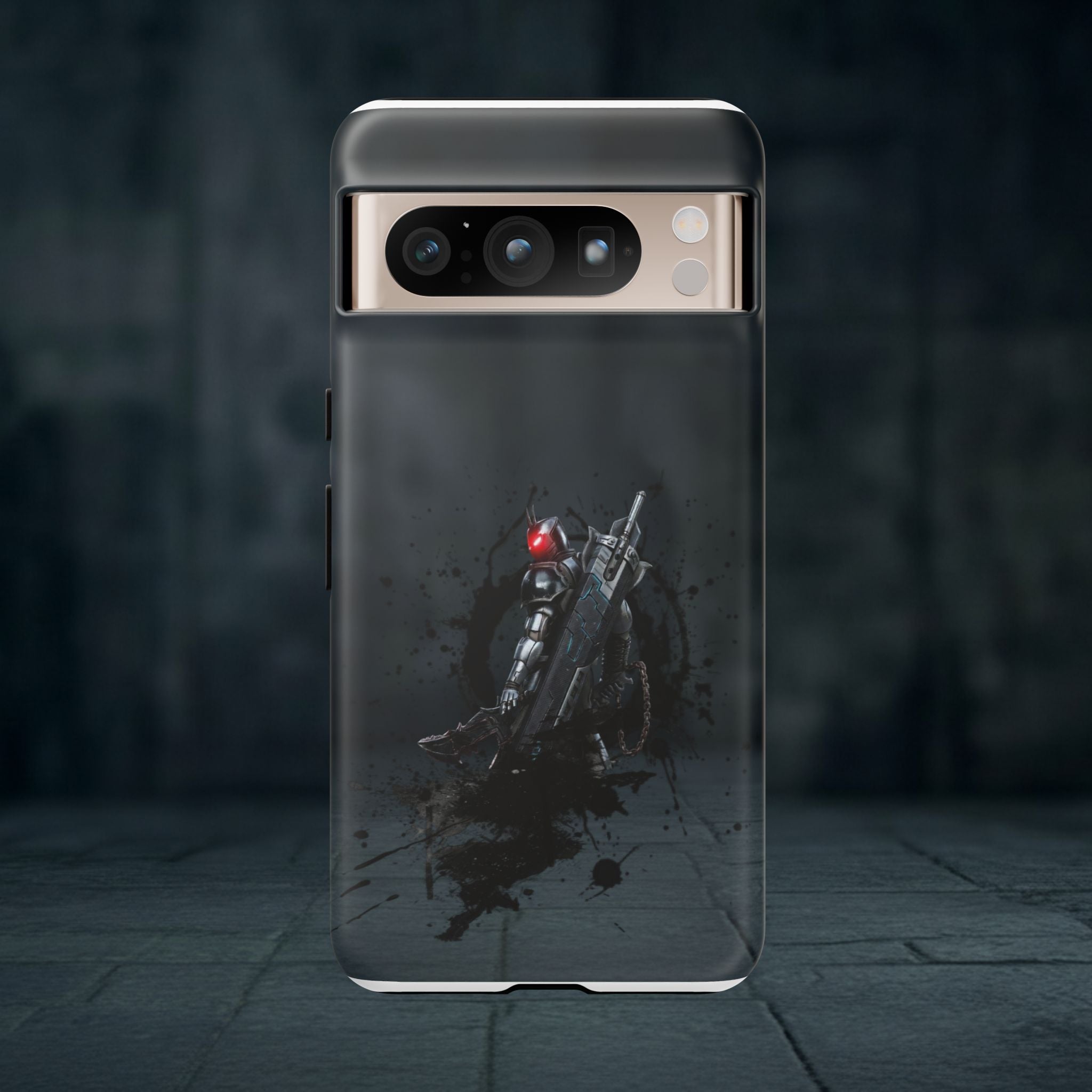 Tough Cases: Dark Cyber Soldier Phone Case — Rugged Sci‑Fi Armor Design