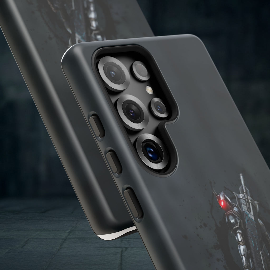 Tough Cases: Dark Cyber Soldier Phone Case — Rugged Sci‑Fi Armor Design