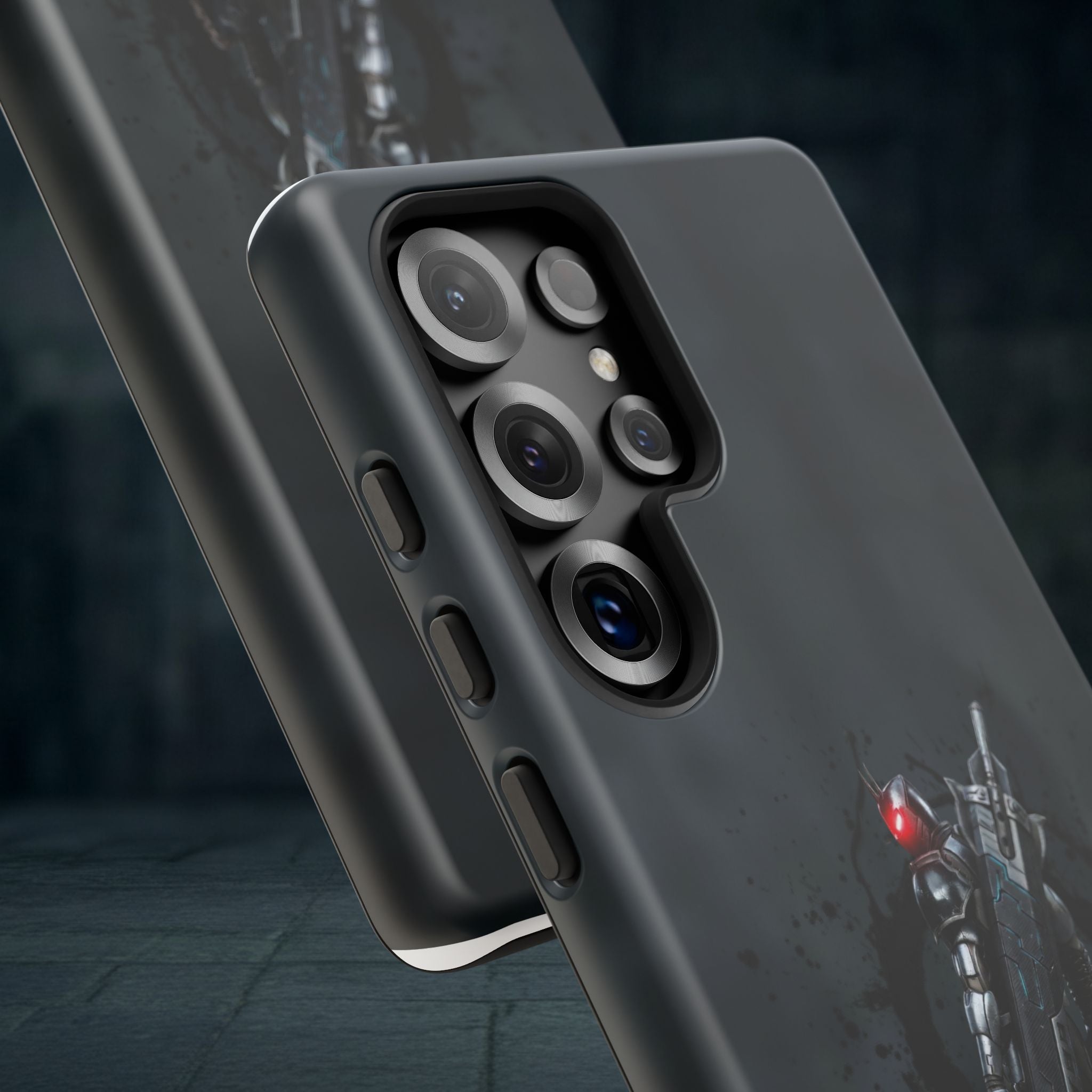 Tough Cases: Dark Cyber Soldier Phone Case — Rugged Sci‑Fi Armor Design