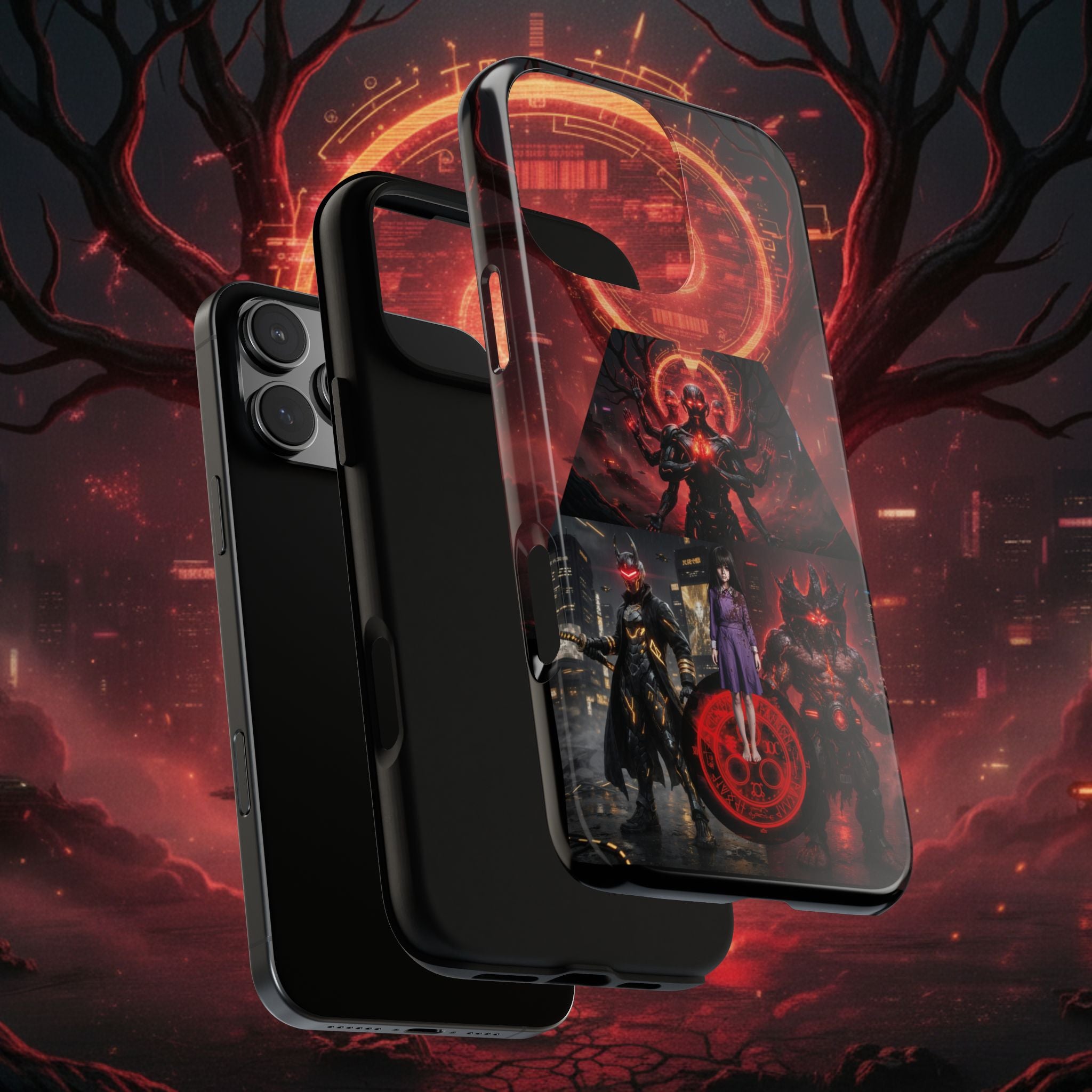 Demonic Guardians Phone Case — Red Occult Sigil Urban Fantasy iPhone Cover