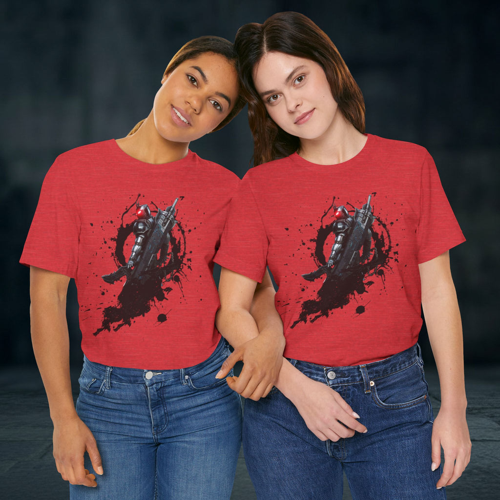 Splatter Noir Rifle Tee — Graphic Military Weapon Shirt