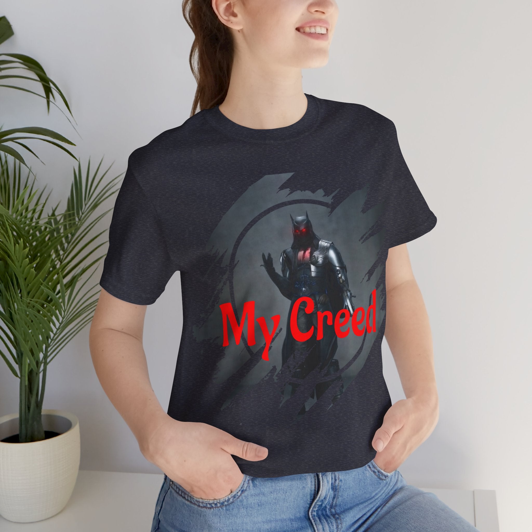 My Creed Graphic Tee — Dark Knight Sci‑Fi Illustration T‑Shirt