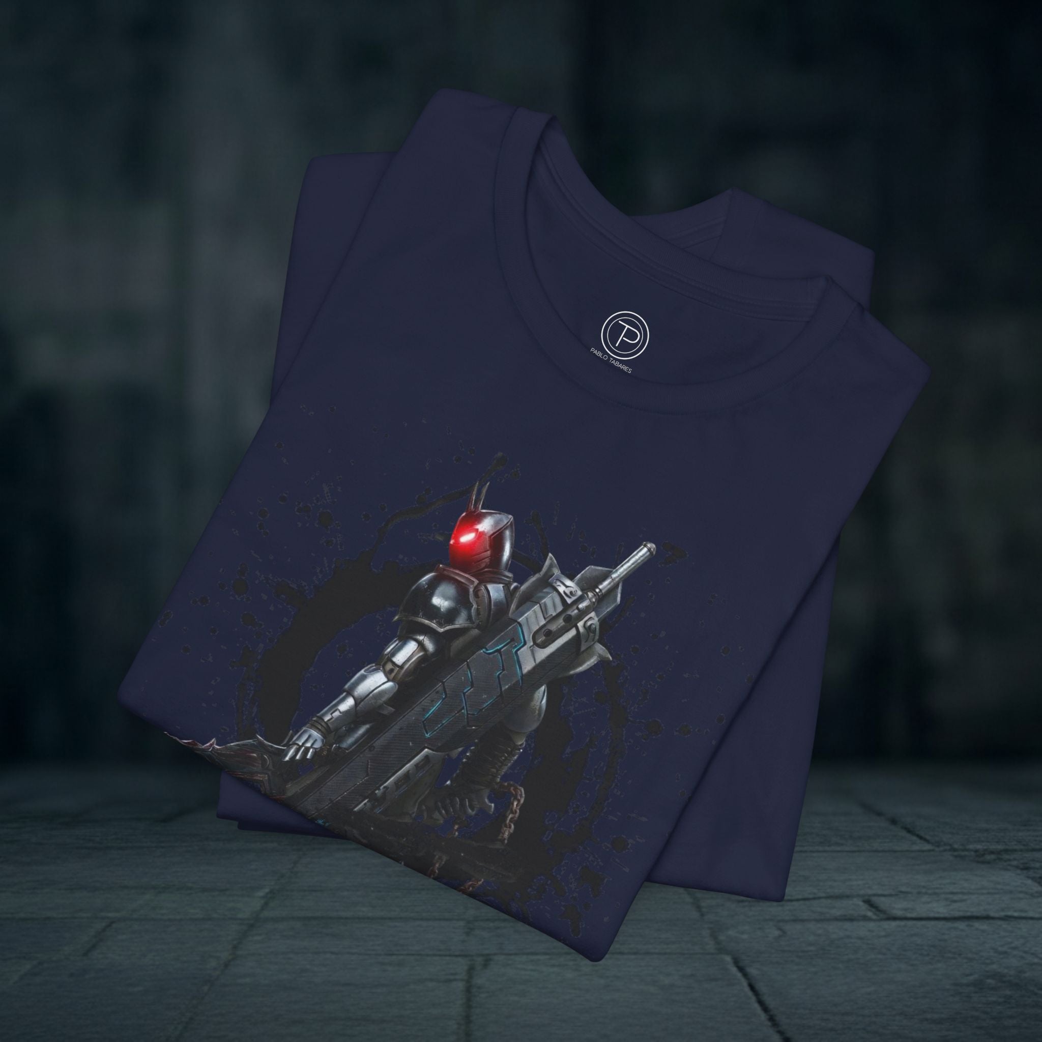 Splatter Noir Rifle Tee — Graphic Military Weapon Shirt