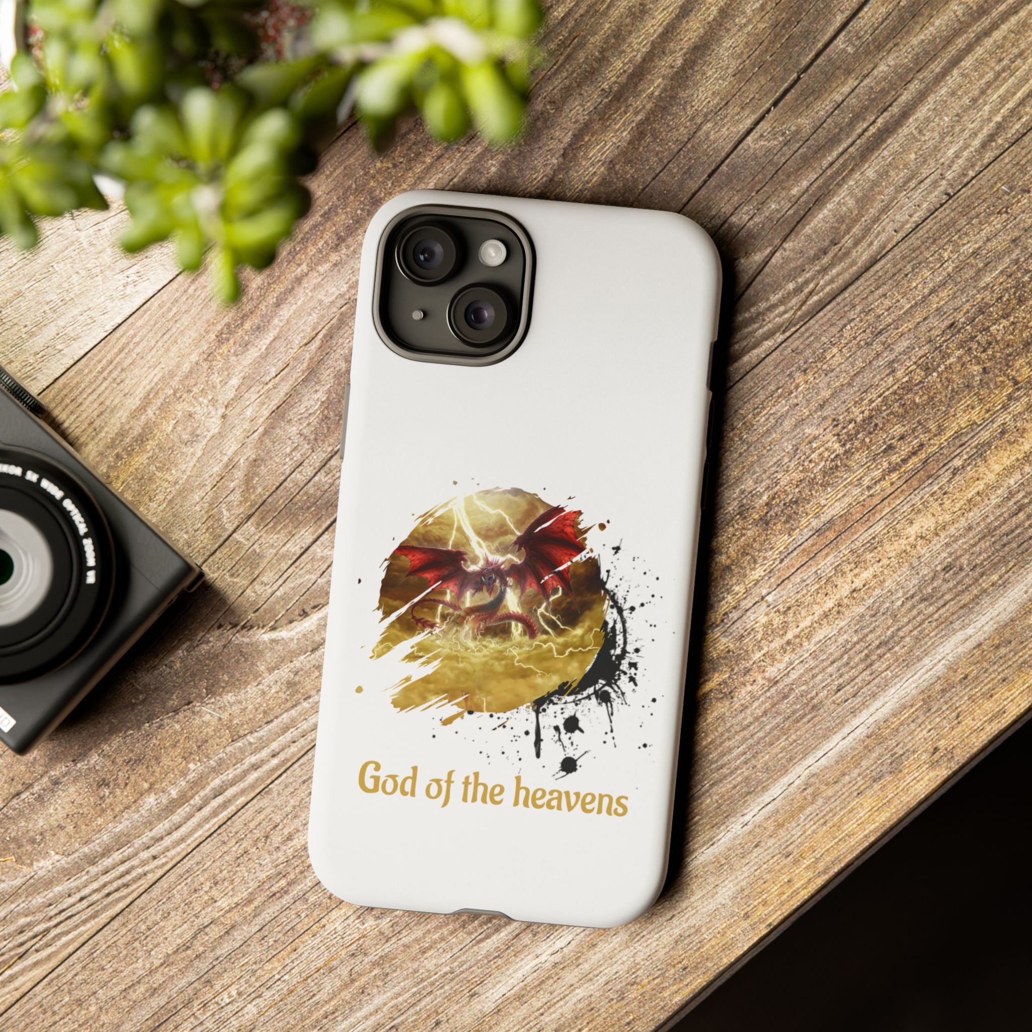 Gold Dragon Phone Case — Tough Protective Phone Case with Lightning Brush Art - slifer the sky dragon