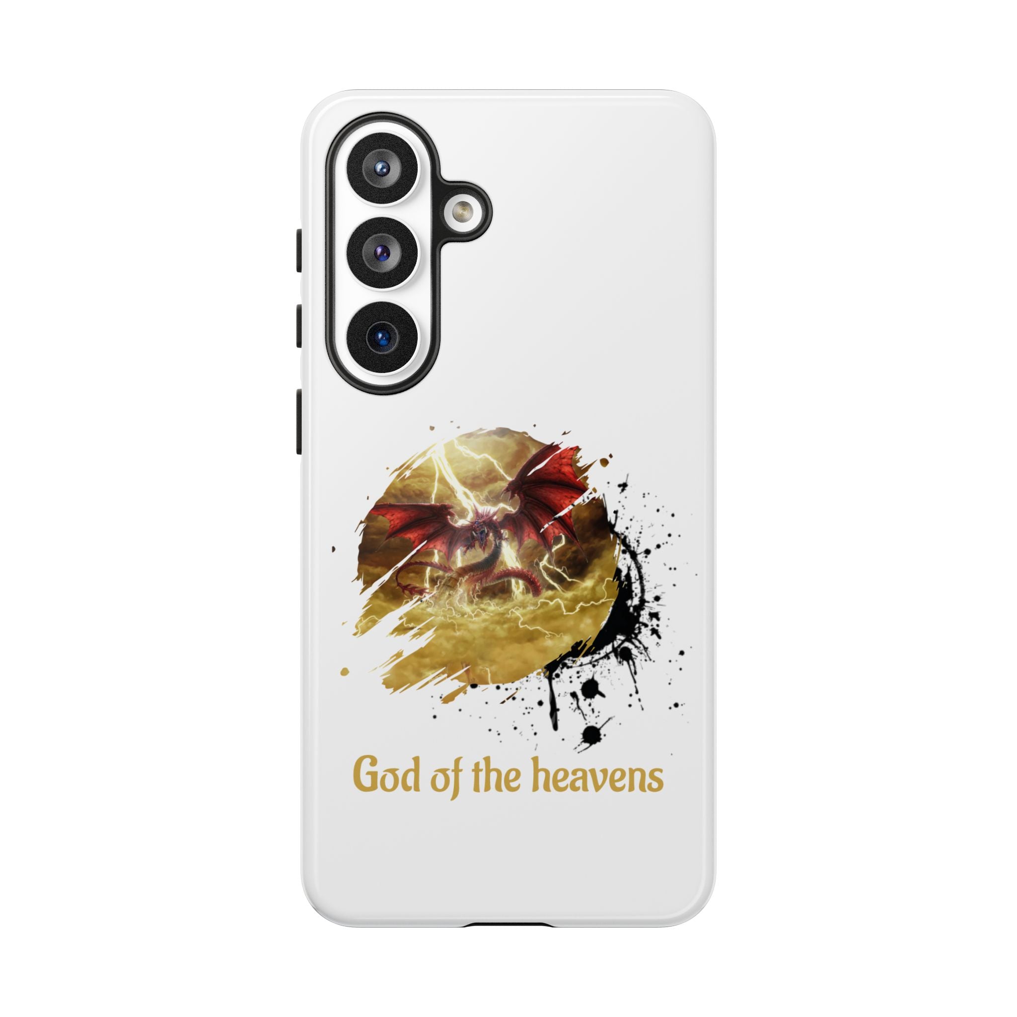 Gold Dragon Phone Case — Tough Protective Phone Case with Lightning Brush Art - slifer the sky dragon