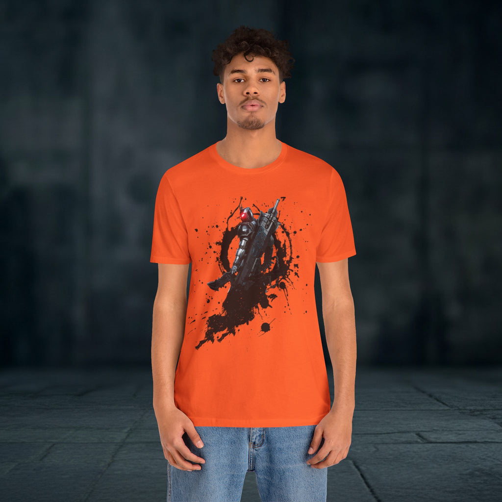 Splatter Noir Rifle Tee — Graphic Military Weapon Shirt