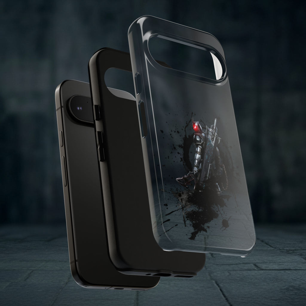 Tough Cases: Dark Cyber Soldier Phone Case — Rugged Sci‑Fi Armor Design
