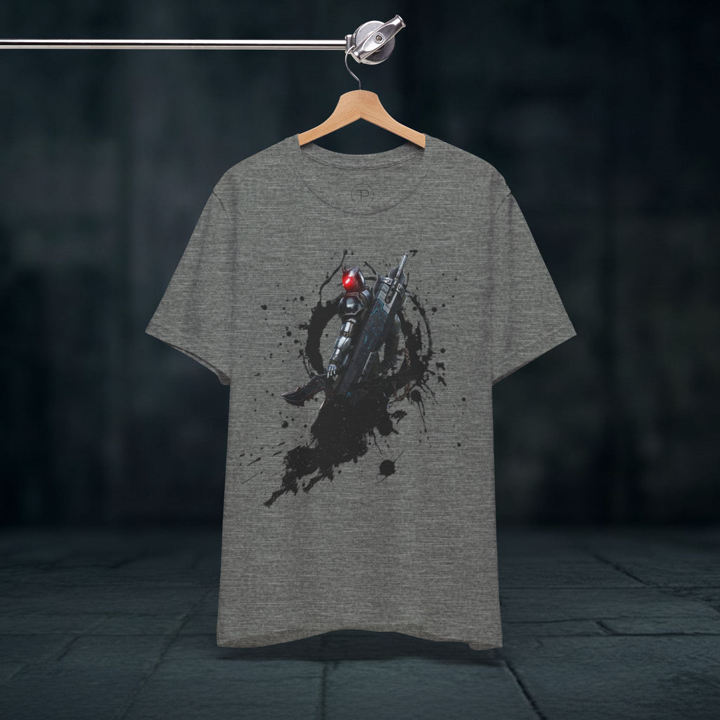 Splatter Noir Rifle Tee — Graphic Military Weapon Shirt