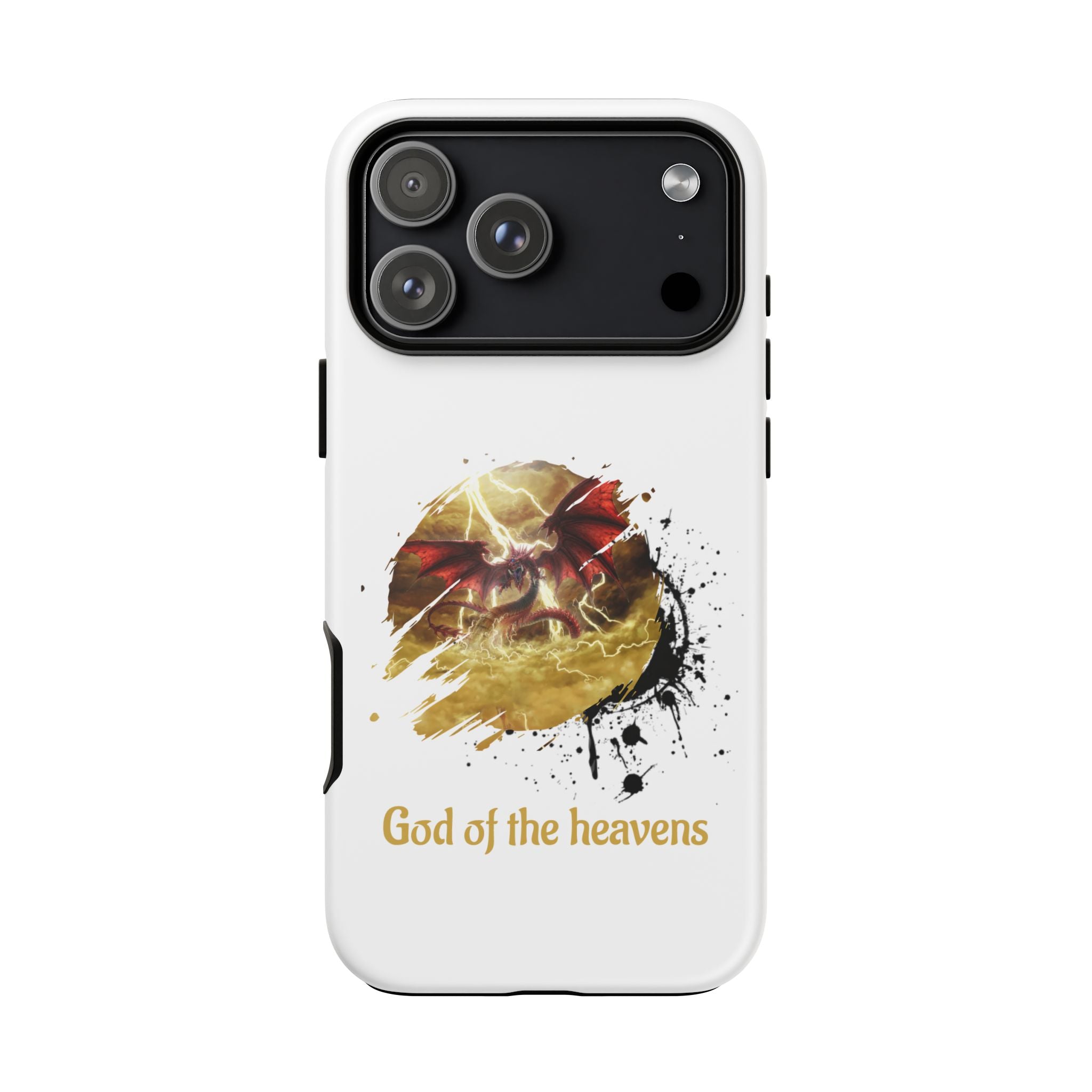Gold Dragon Phone Case — Tough Protective Phone Case with Lightning Brush Art - slifer the sky dragon
