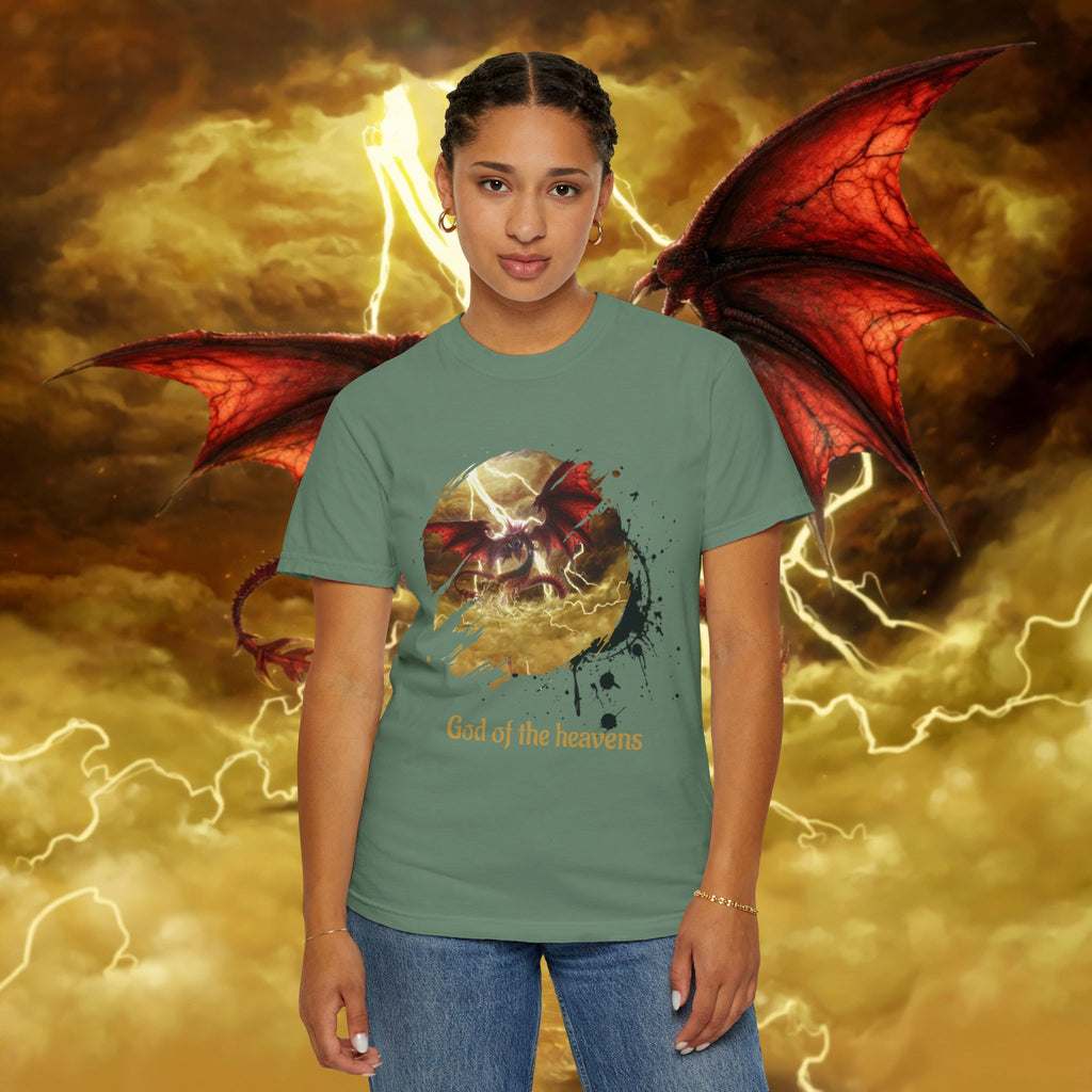 God of the Heavens T-Shirt — Mythic Storm Graphic Tee - slifer the sky dragon