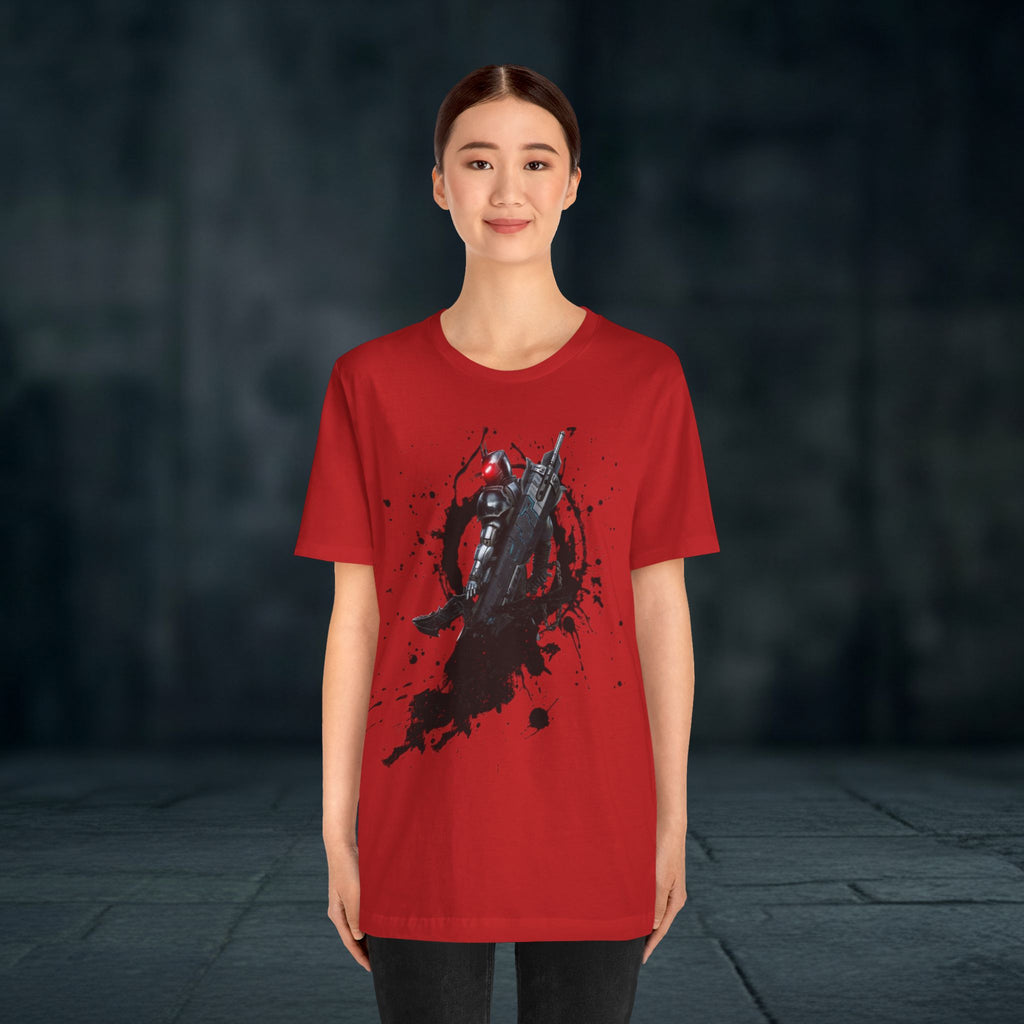 Splatter Noir Rifle Tee — Graphic Military Weapon Shirt