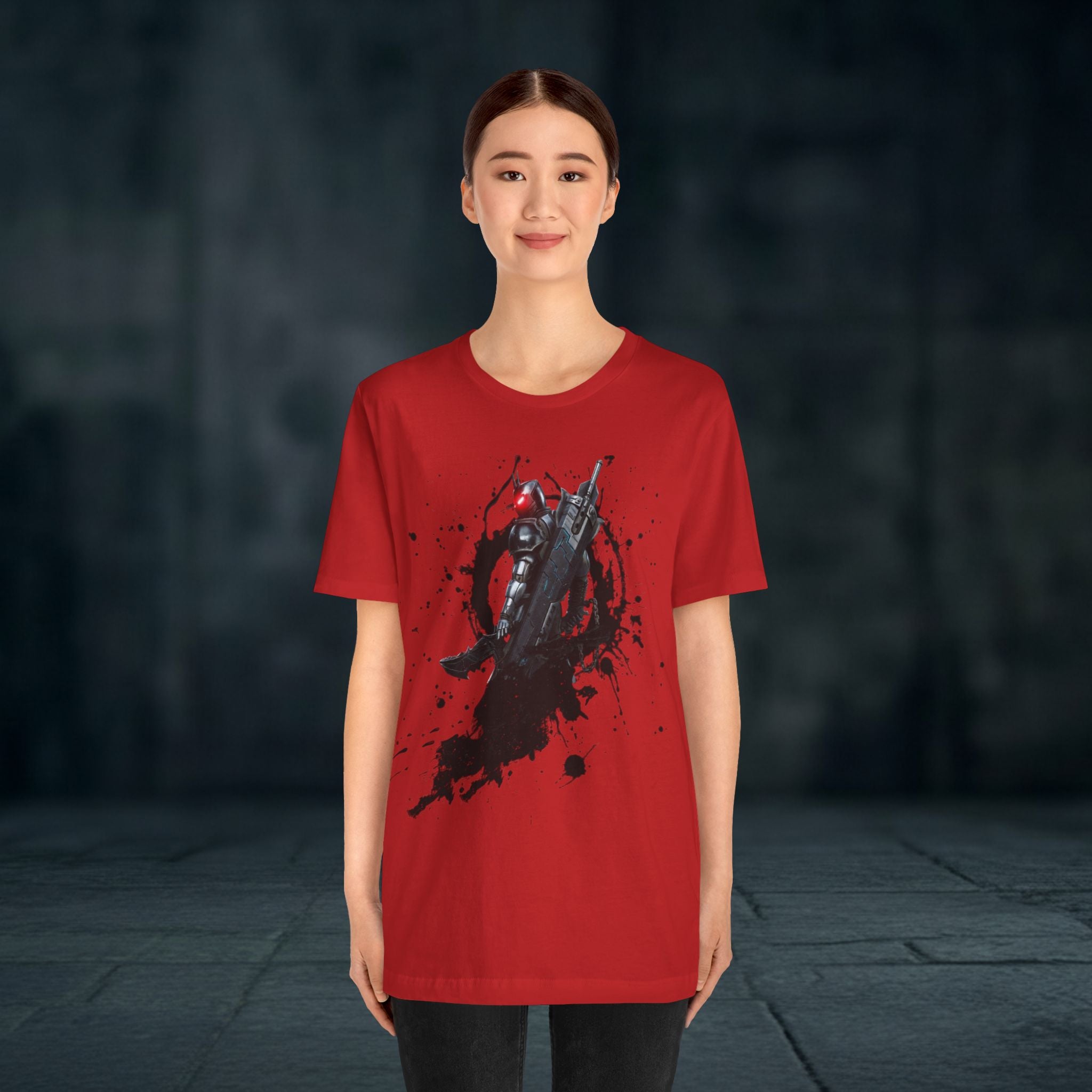 Splatter Noir Rifle Tee — Graphic Military Weapon Shirt
