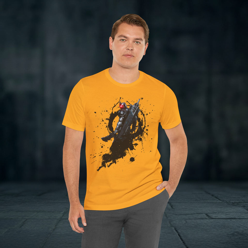 Splatter Noir Rifle Tee — Graphic Military Weapon Shirt
