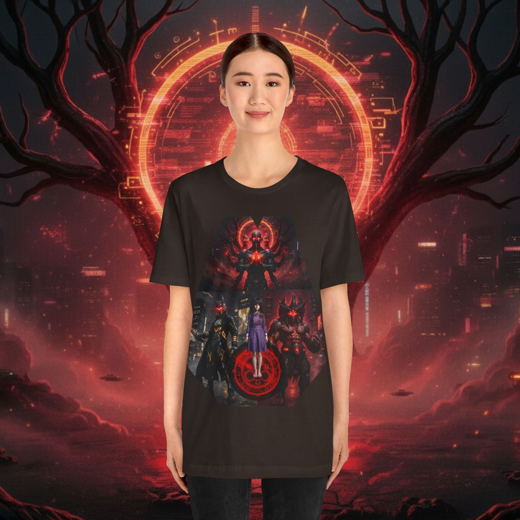 Superhero Squad Graphic Tee — Dark Red Mystic Design