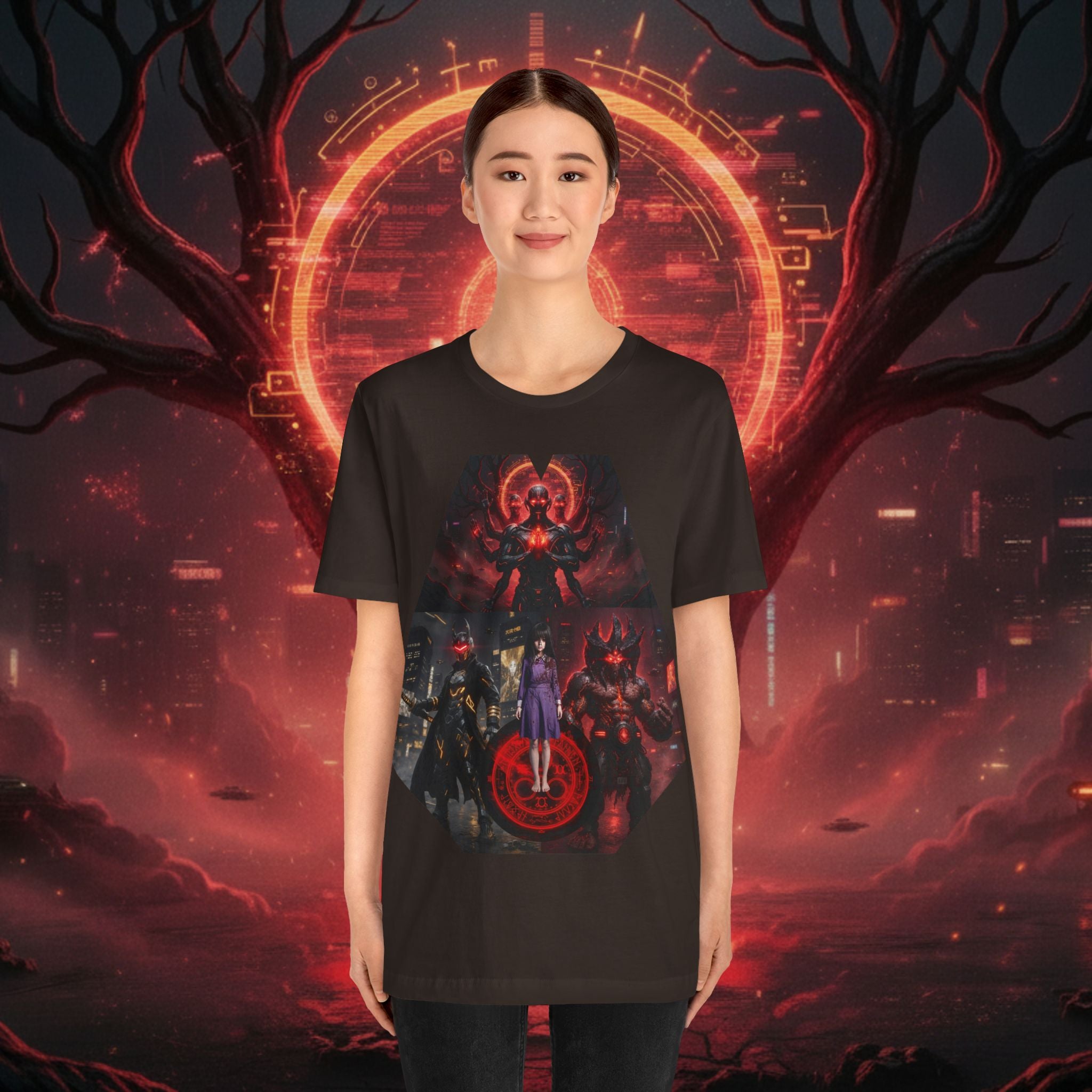 Superhero Squad Graphic Tee — Dark Red Mystic Design