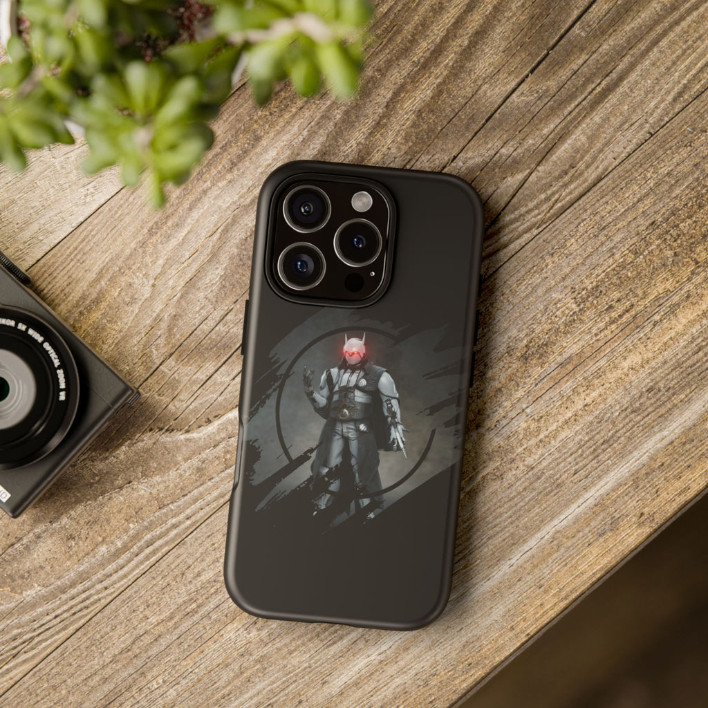 Galaxy Warrior Tough Phone Case — Dark Sci‑Fi Armor with Red Helm