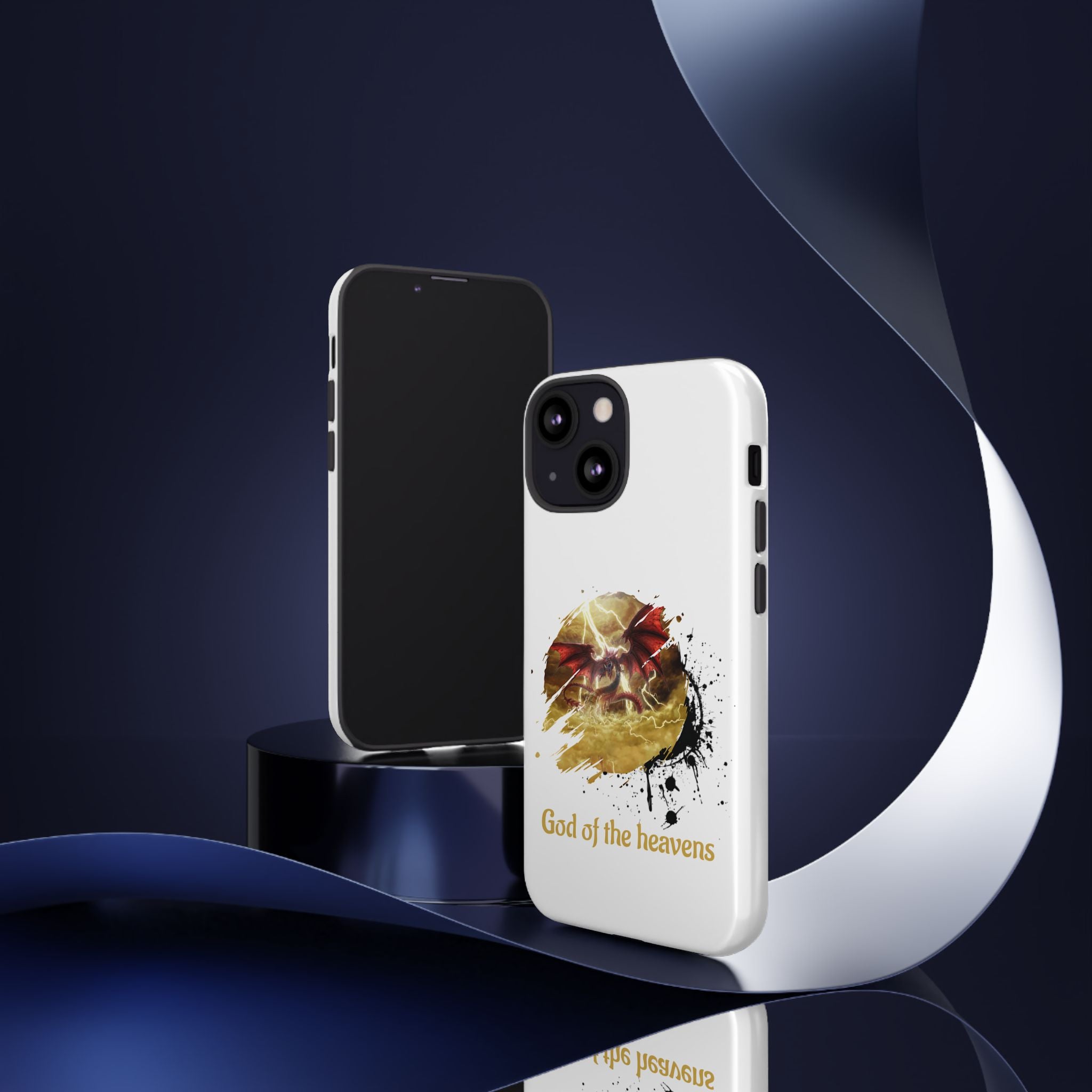Gold Dragon Phone Case — Tough Protective Phone Case with Lightning Brush Art - slifer the sky dragon