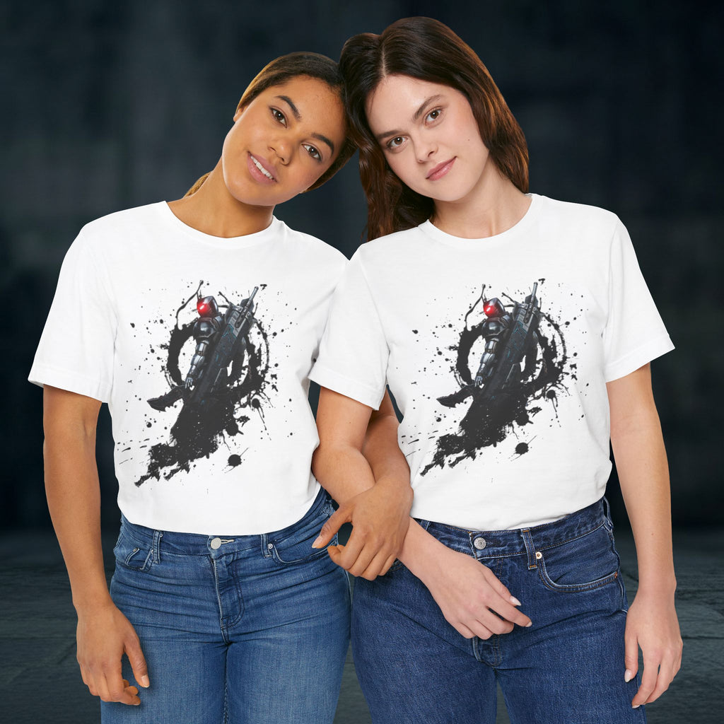 Splatter Noir Rifle Tee — Graphic Military Weapon Shirt