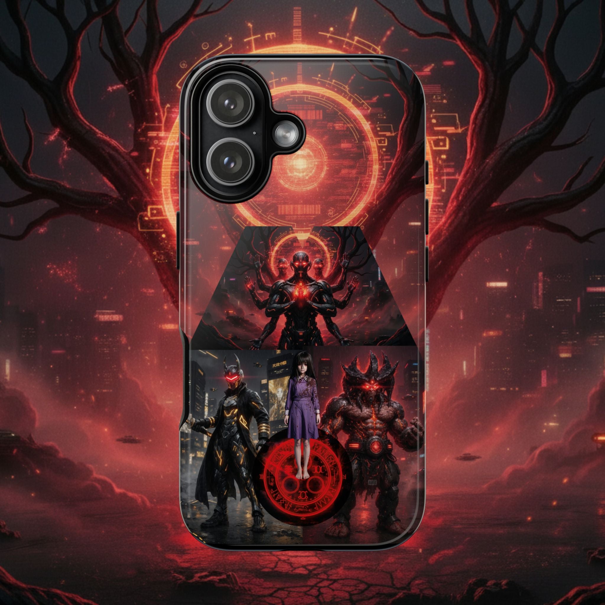 Demonic Guardians Phone Case — Red Occult Sigil Urban Fantasy iPhone Cover