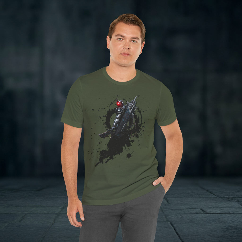 Splatter Noir Rifle Tee — Graphic Military Weapon Shirt