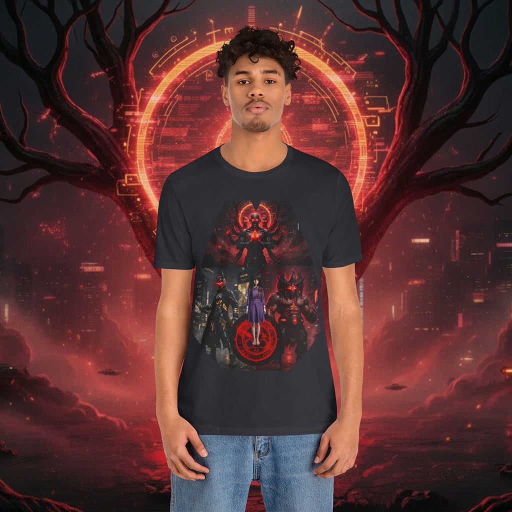 Superhero Squad Graphic Tee — Dark Red Mystic Design