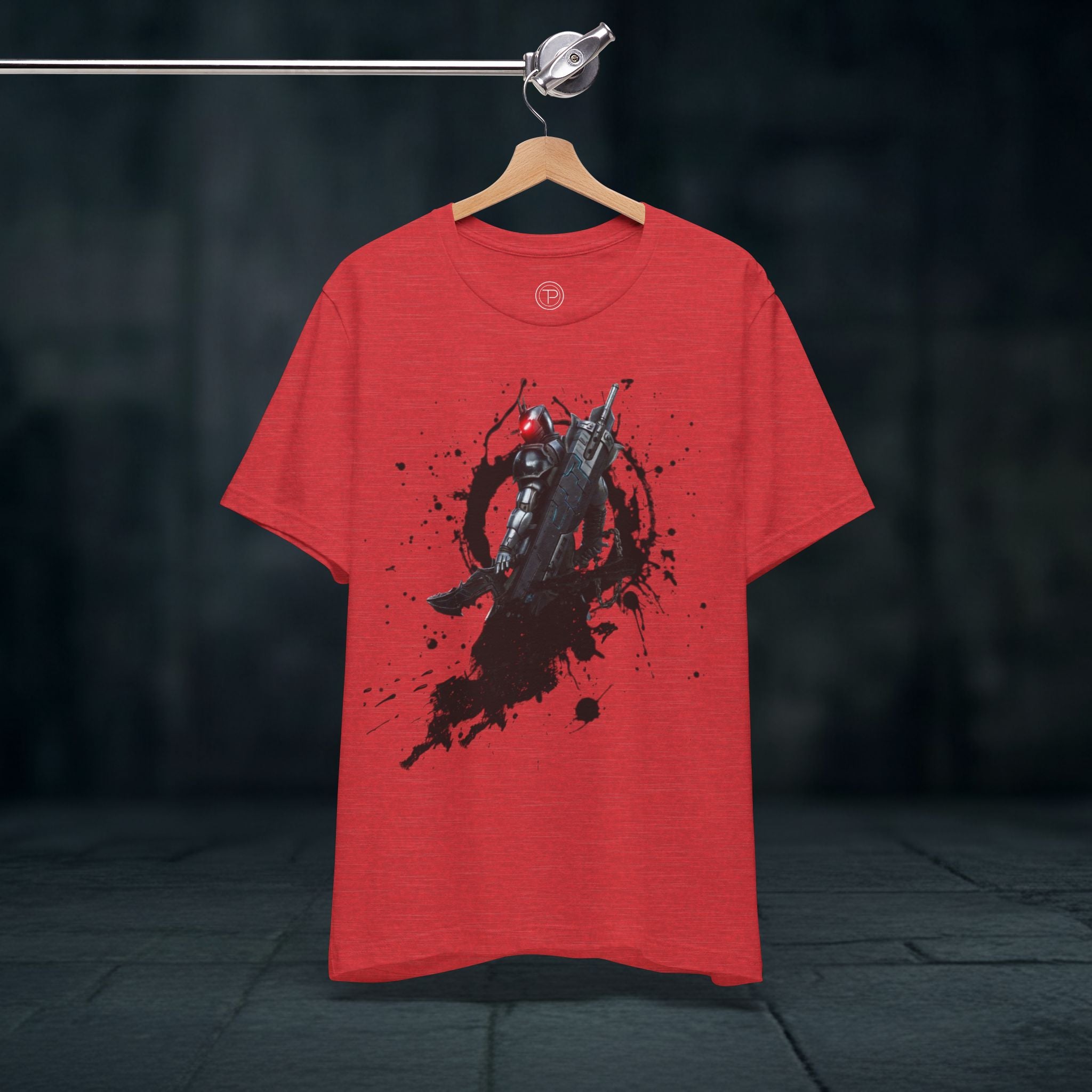 Splatter Noir Rifle Tee — Graphic Military Weapon Shirt