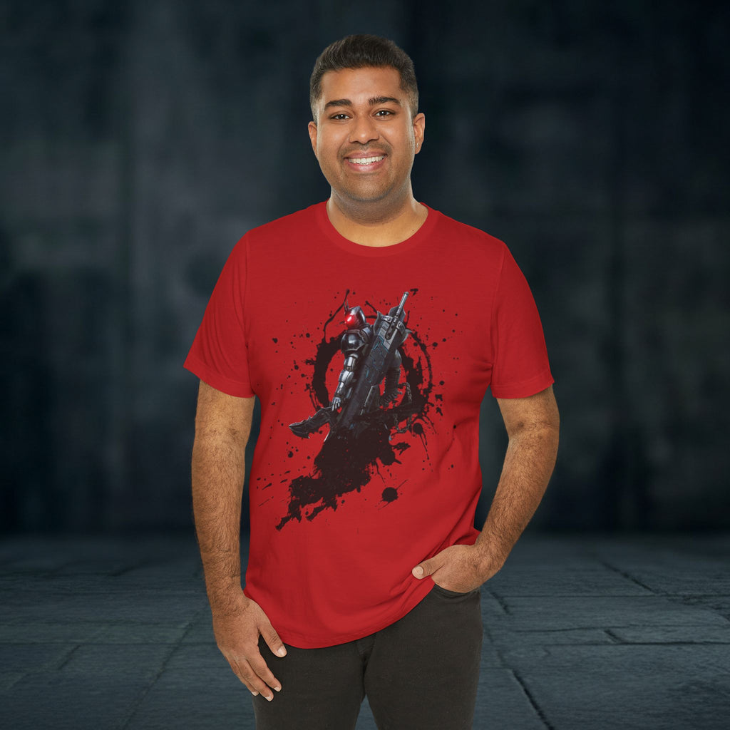 Splatter Noir Rifle Tee — Graphic Military Weapon Shirt
