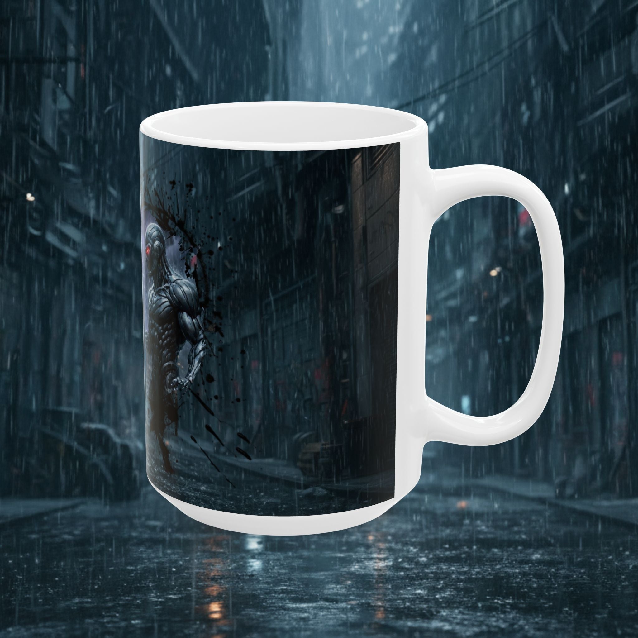Cyberpunk Battle Ceramic Mug — Futuristic Warrior Design (11oz/15oz) - Battle Suits