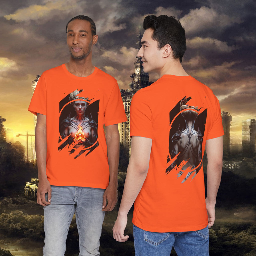 Dark Sorceress T‑Shirt — Fantasy Magic Witch Tee with Fiery Heart - Alexia Ashford