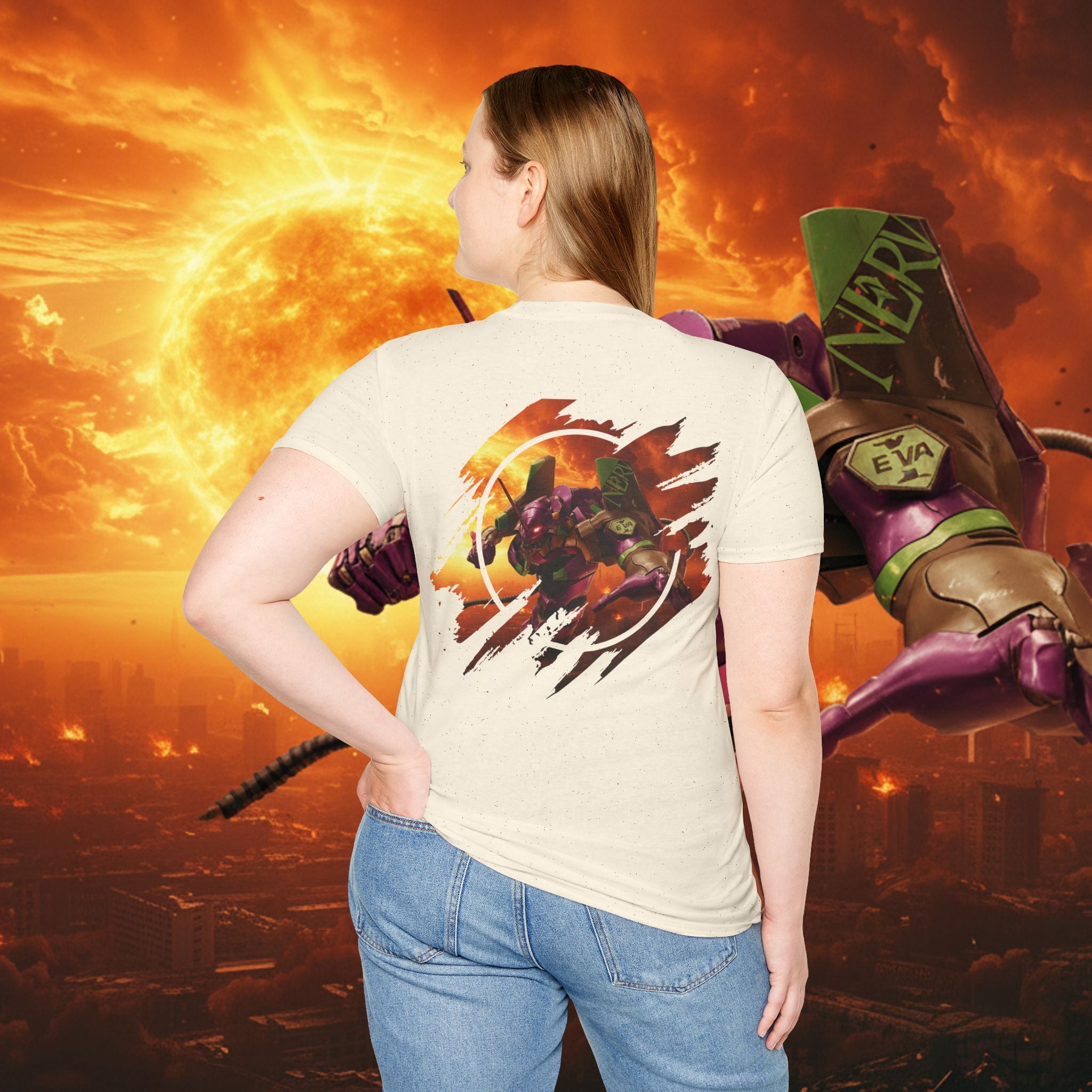 Only One Hit T-Shirt — Gamer Mech Battle Tee - EVA 1 - Neon Genesis Evangelion