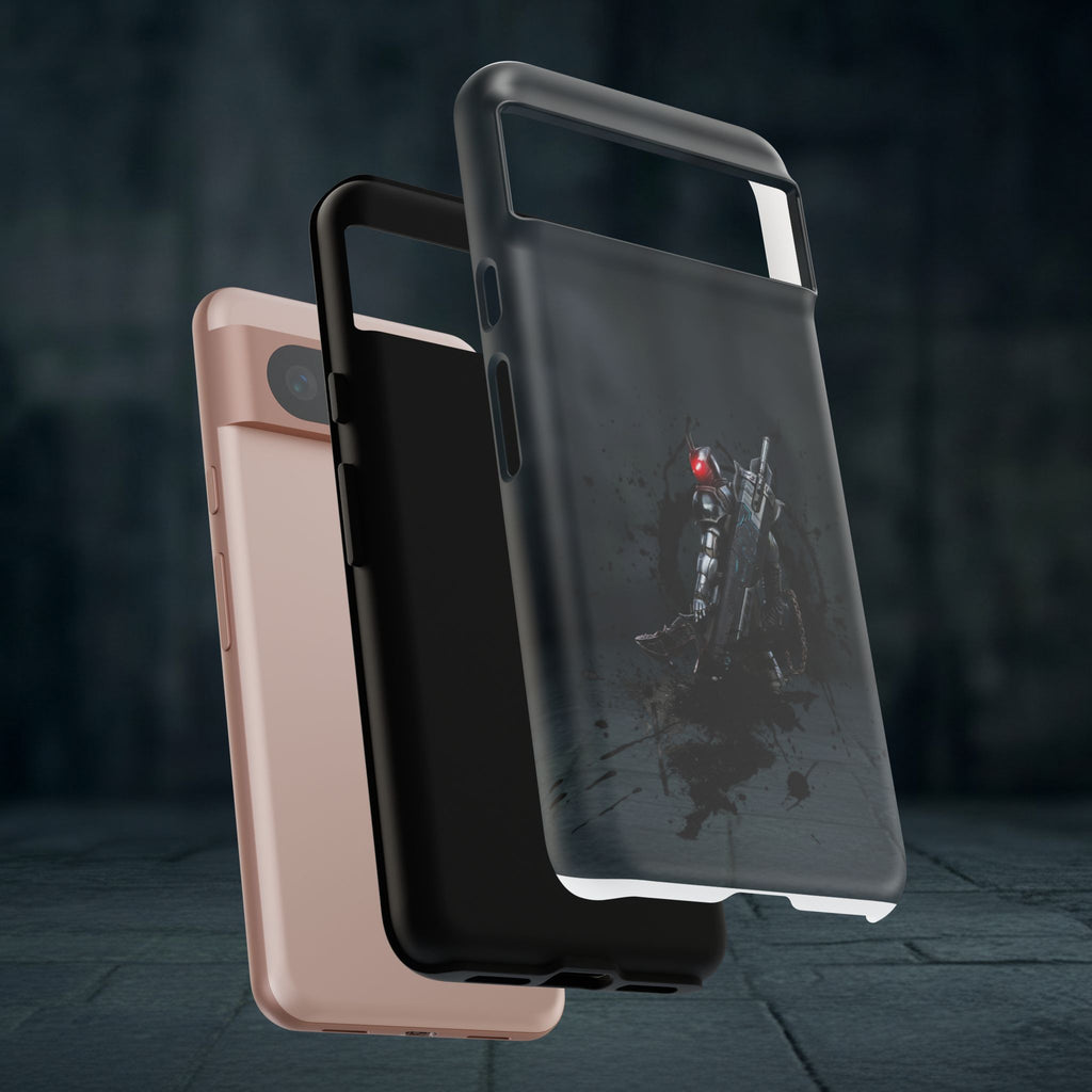 Tough Cases: Dark Cyber Soldier Phone Case — Rugged Sci‑Fi Armor Design