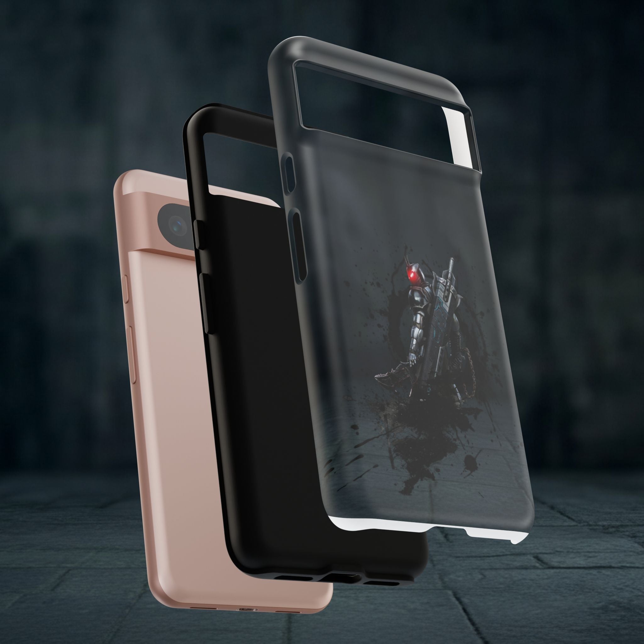 Tough Cases: Dark Cyber Soldier Phone Case — Rugged Sci‑Fi Armor Design