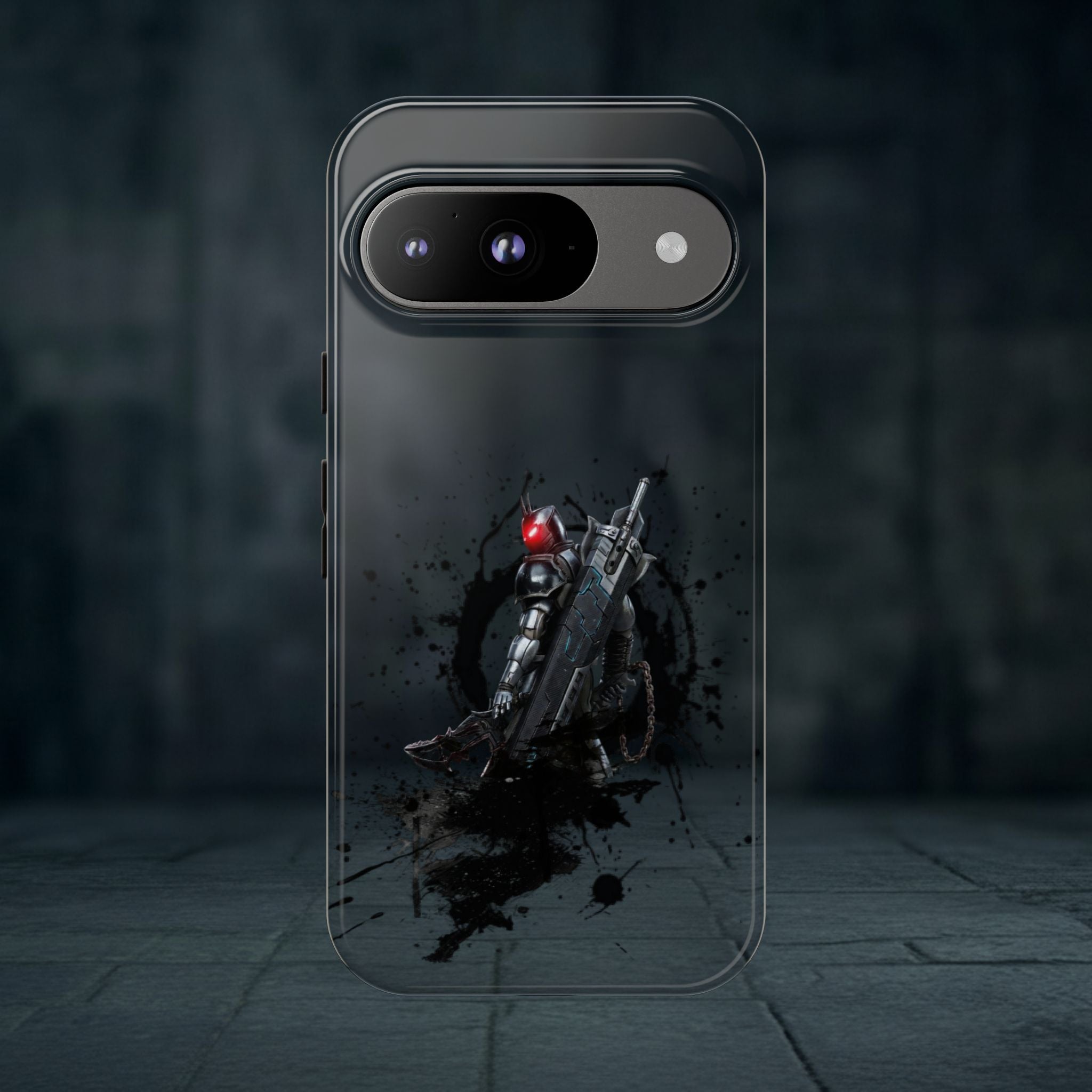 Tough Cases: Dark Cyber Soldier Phone Case — Rugged Sci‑Fi Armor Design