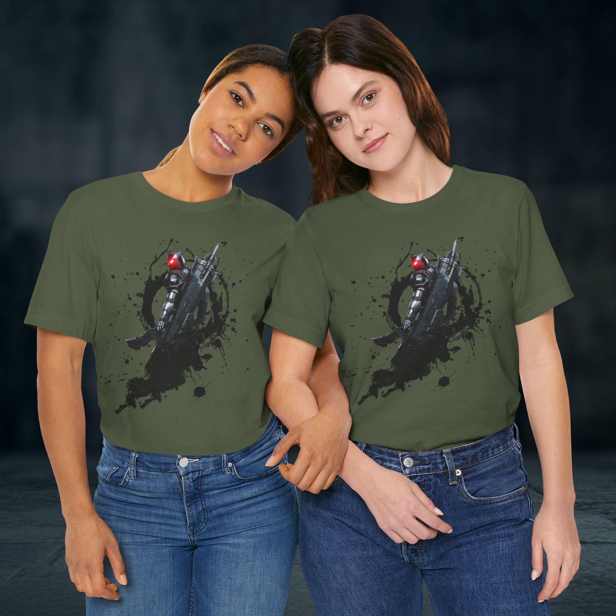 Splatter Noir Rifle Tee — Graphic Military Weapon Shirt