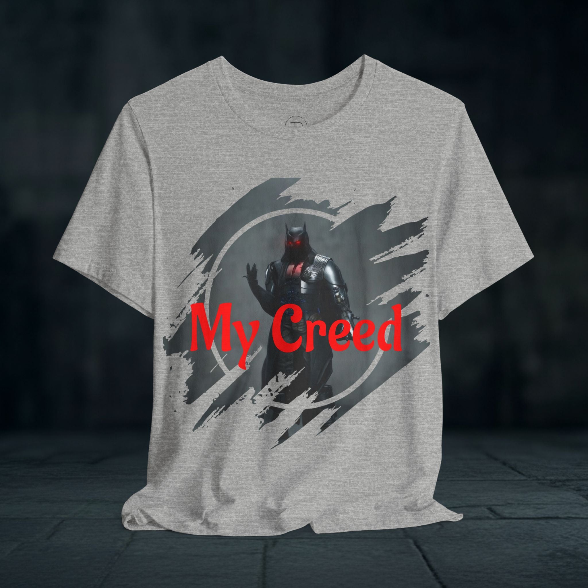My Creed Graphic Tee — Dark Knight Sci‑Fi Illustration T‑Shirt