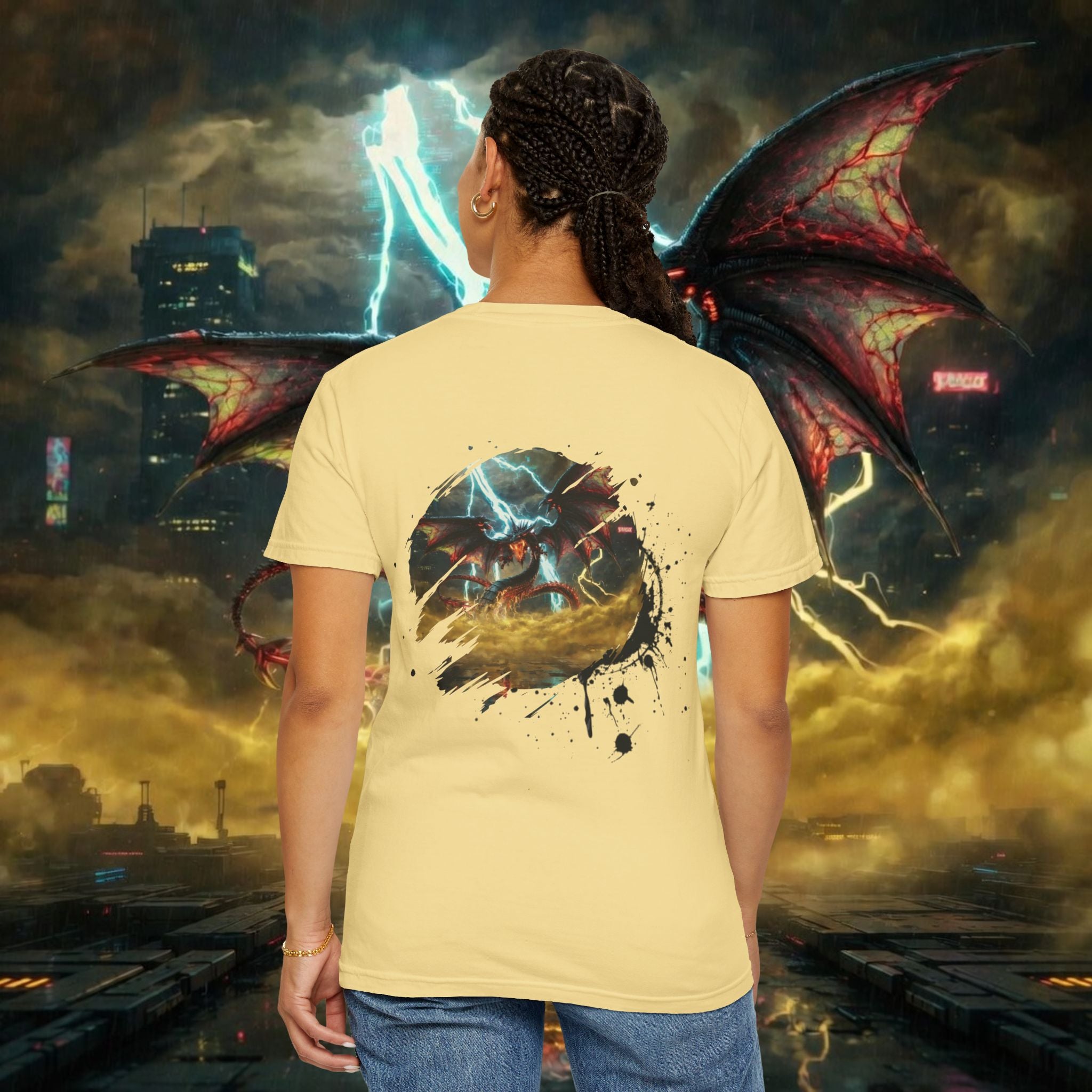God of the Heavens T-Shirt — Mythic Storm Graphic Tee - slifer the sky dragon