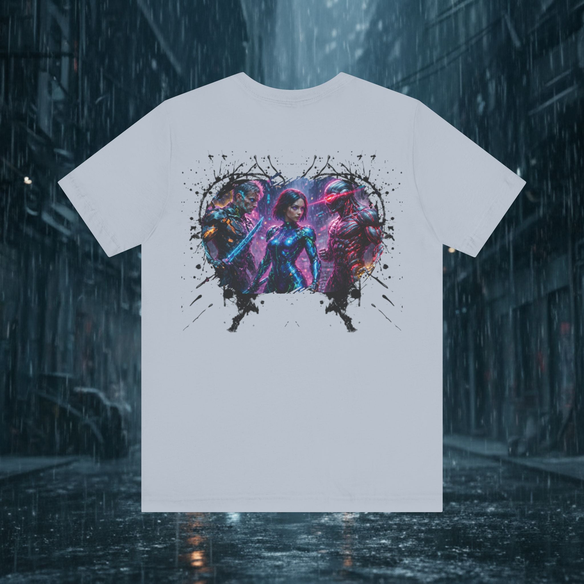 T-Shirt — "Big Family Reunion" Sci‑Fi Character Heart Graphic Tee - Battle Suits