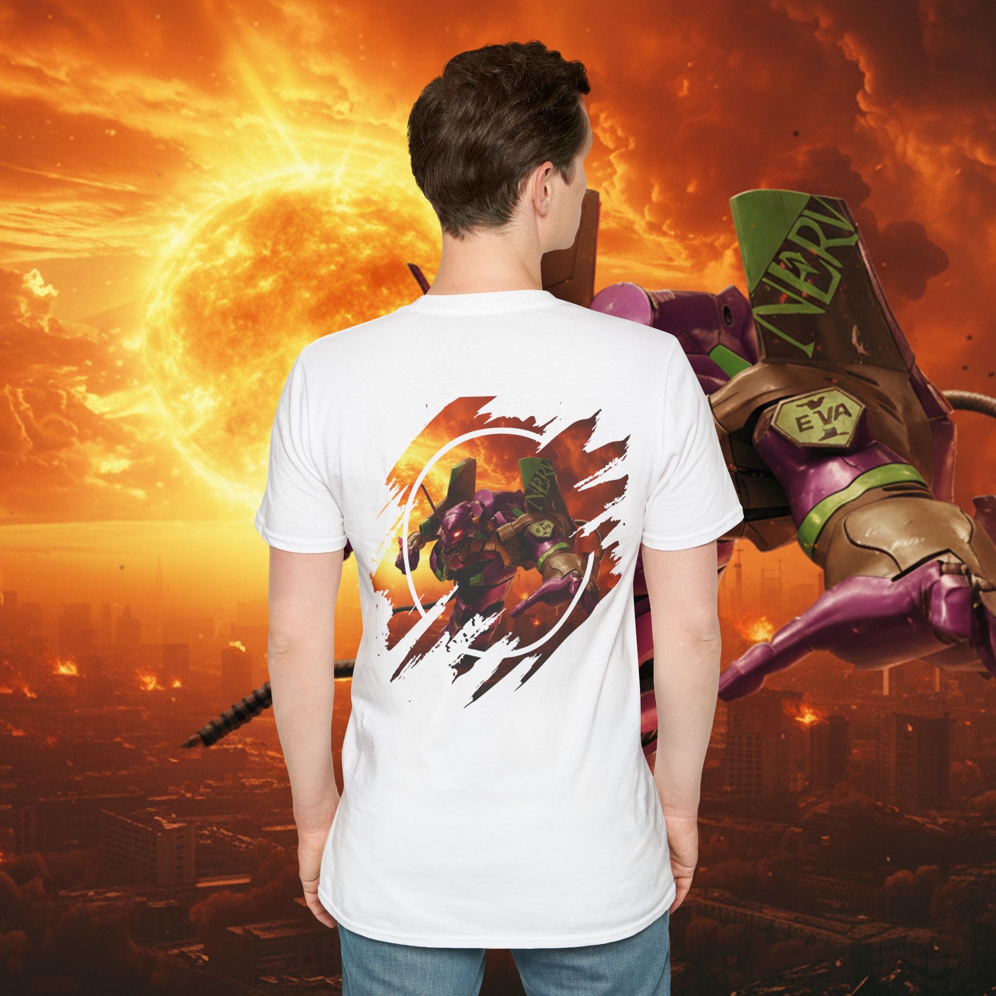 Only One Hit T-Shirt — Gamer Mech Battle Tee - EVA 1 - Neon Genesis Evangelion