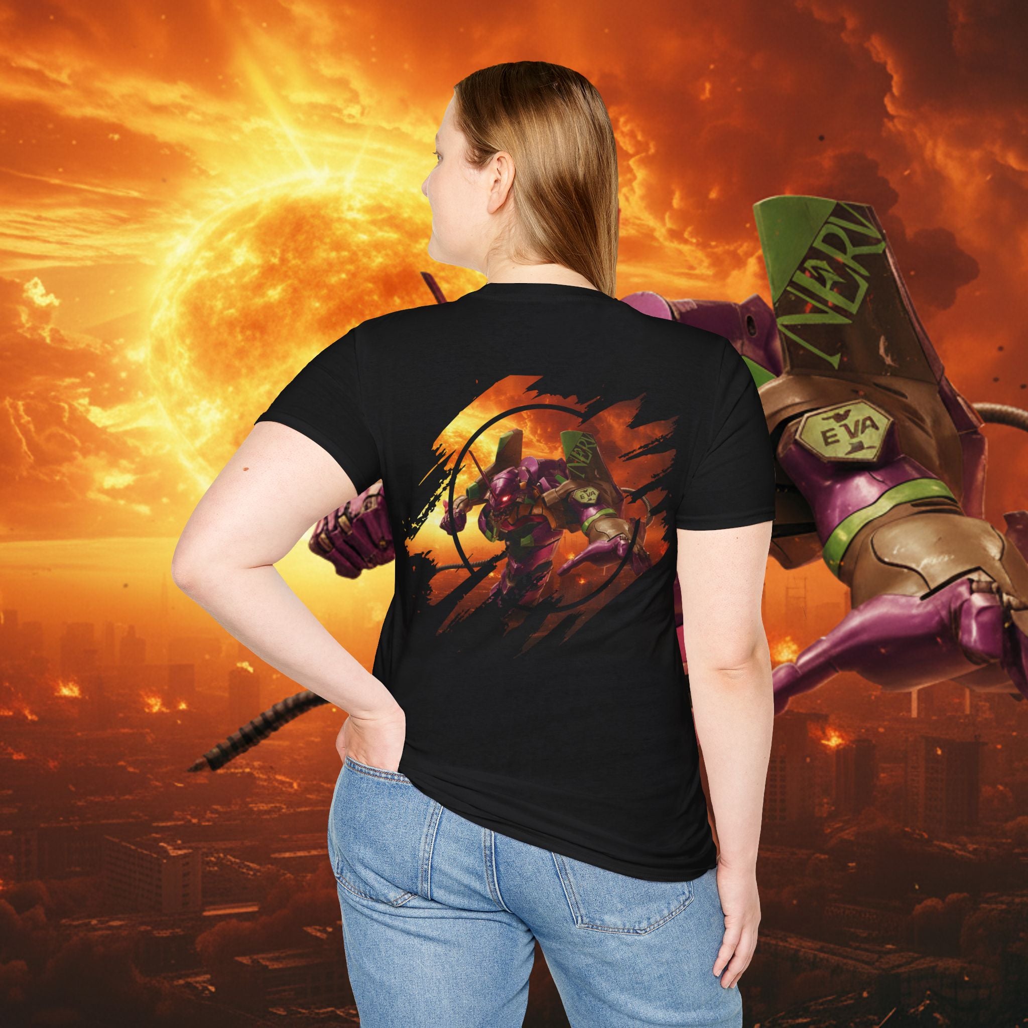 Only One Hit T-Shirt — Gamer Mech Battle Tee - EVA 1 - Neon Genesis Evangelion