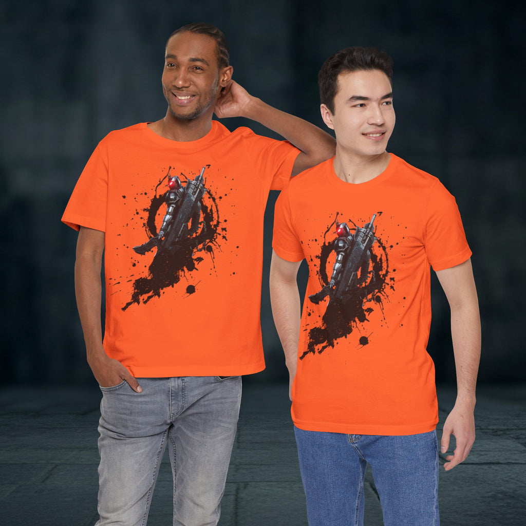 Splatter Noir Rifle Tee — Graphic Military Weapon Shirt