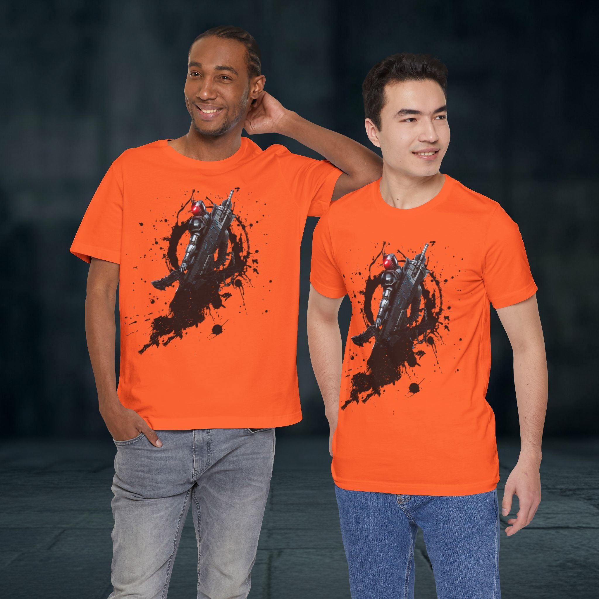 Splatter Noir Rifle Tee — Graphic Military Weapon Shirt