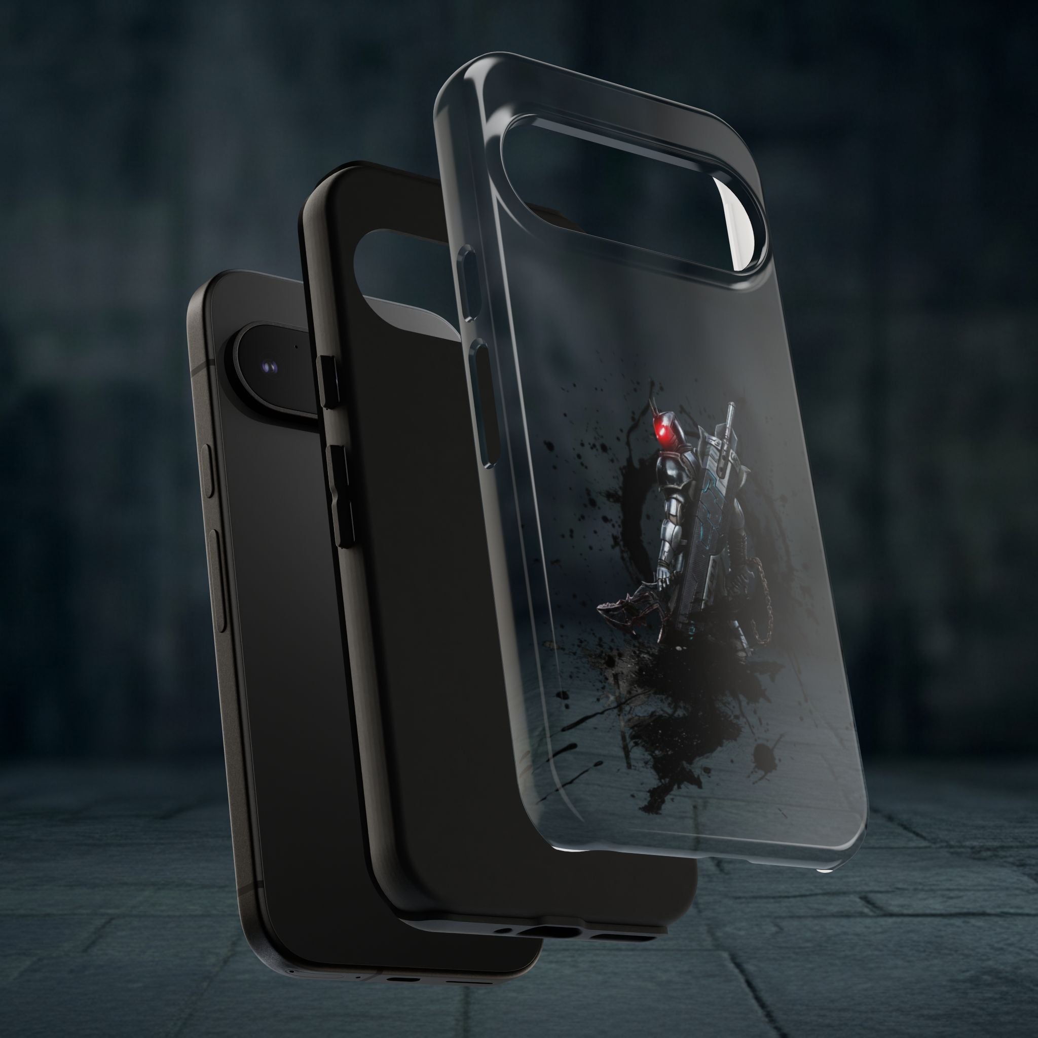 Tough Cases: Dark Cyber Soldier Phone Case — Rugged Sci‑Fi Armor Design